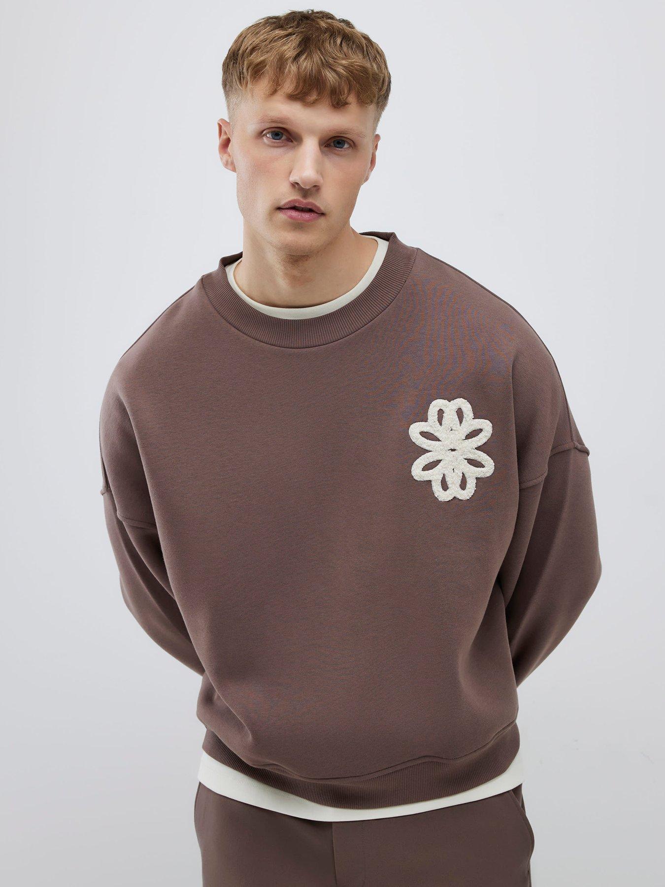 River Island Floral Rope Crew Sweatshirt - Brown