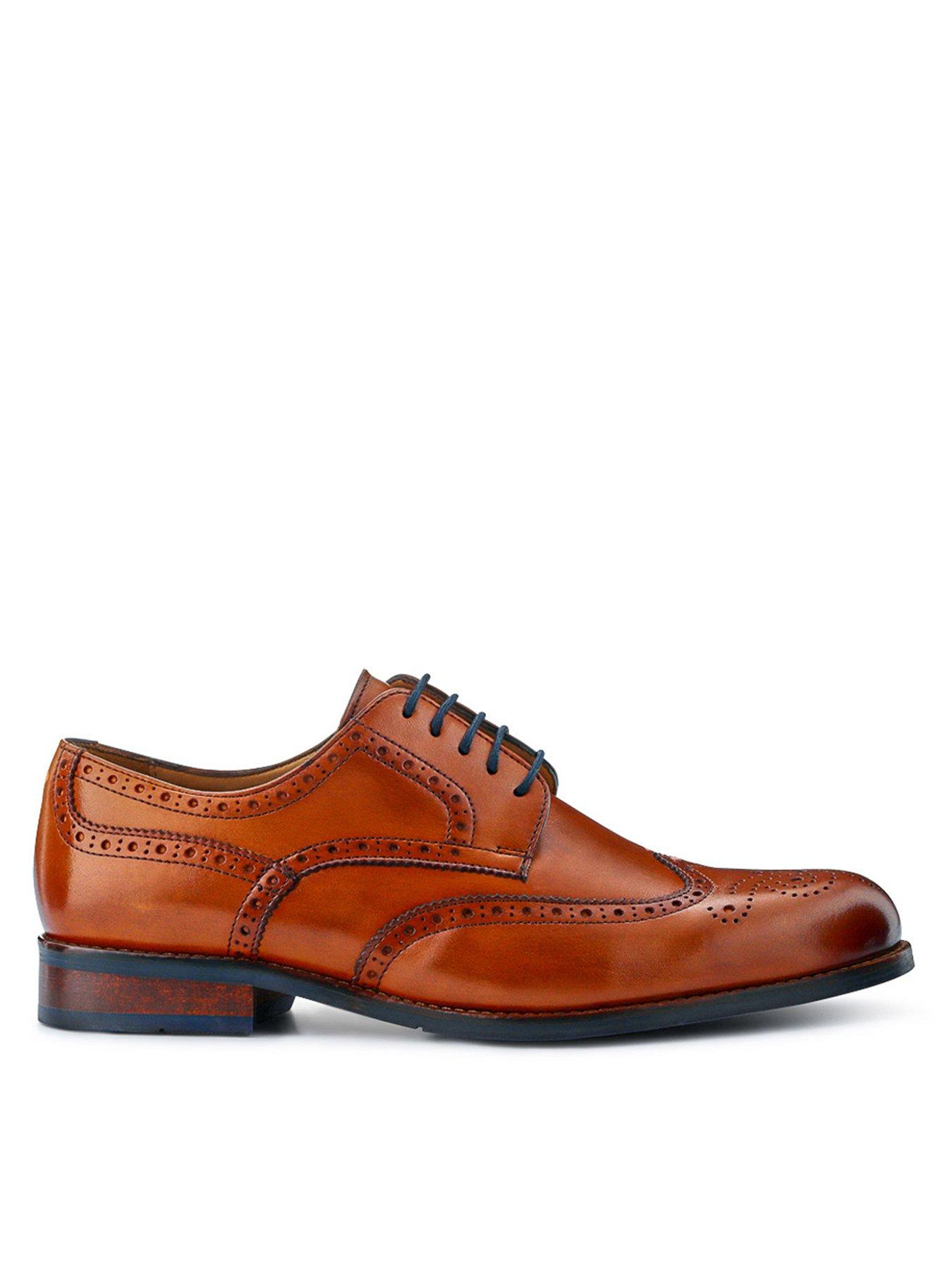 Jones Bootmaker Manning Lace Up Brogue, Brown, Size 7, Men