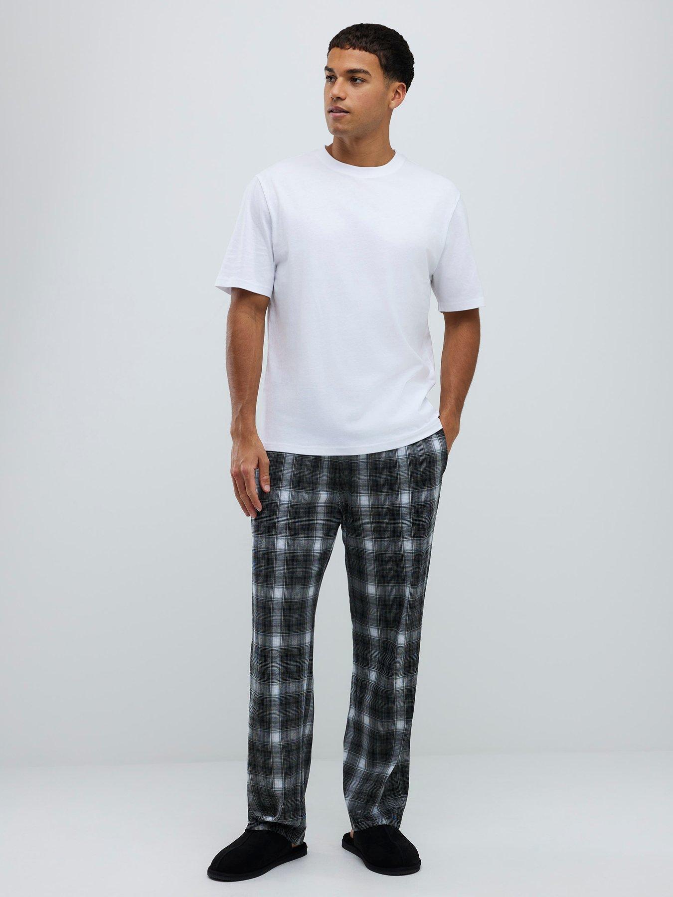 River Island Check Bottom Loungewear Pyjama Set - Black