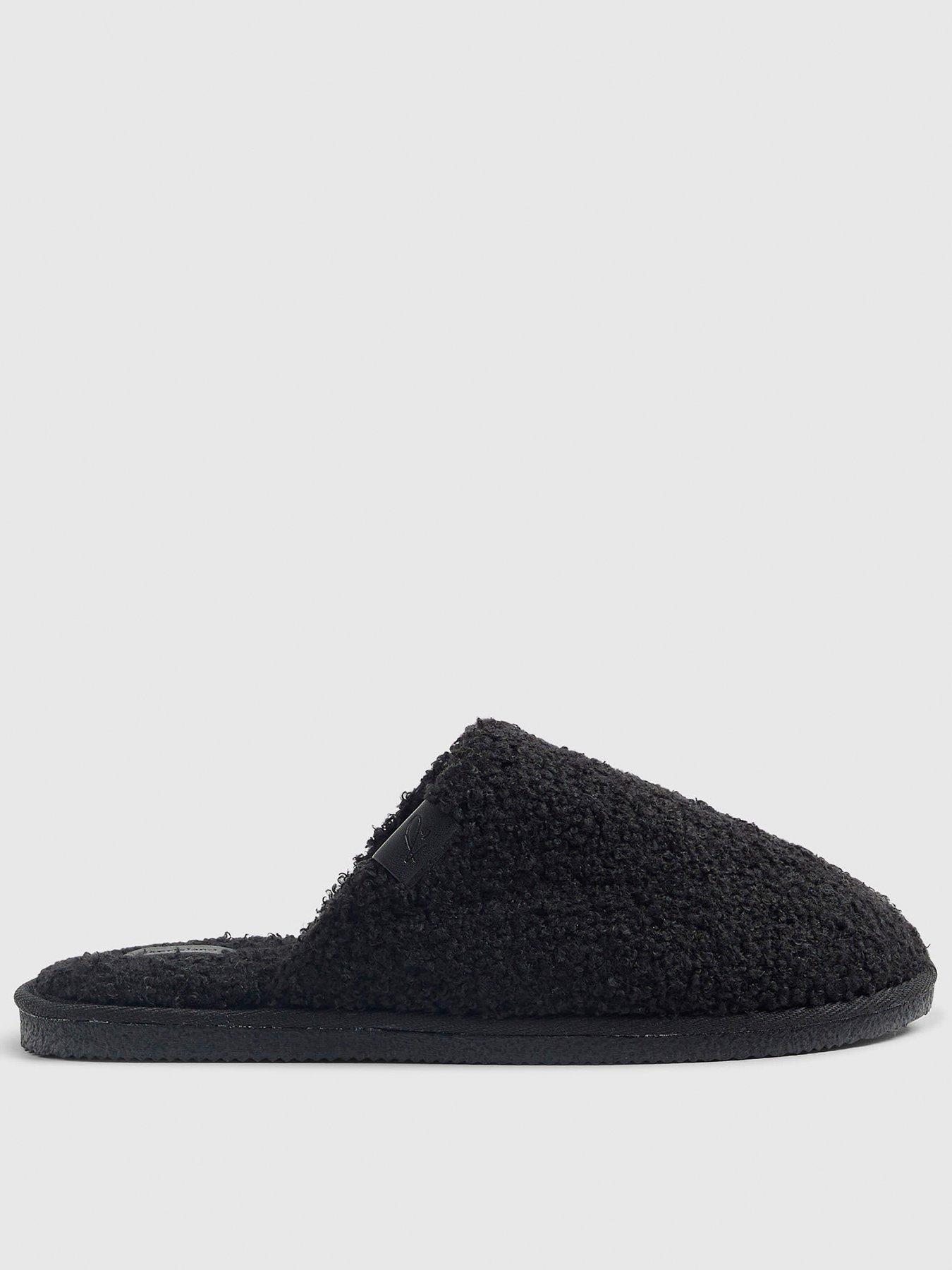 river-island-borg-slippers-black