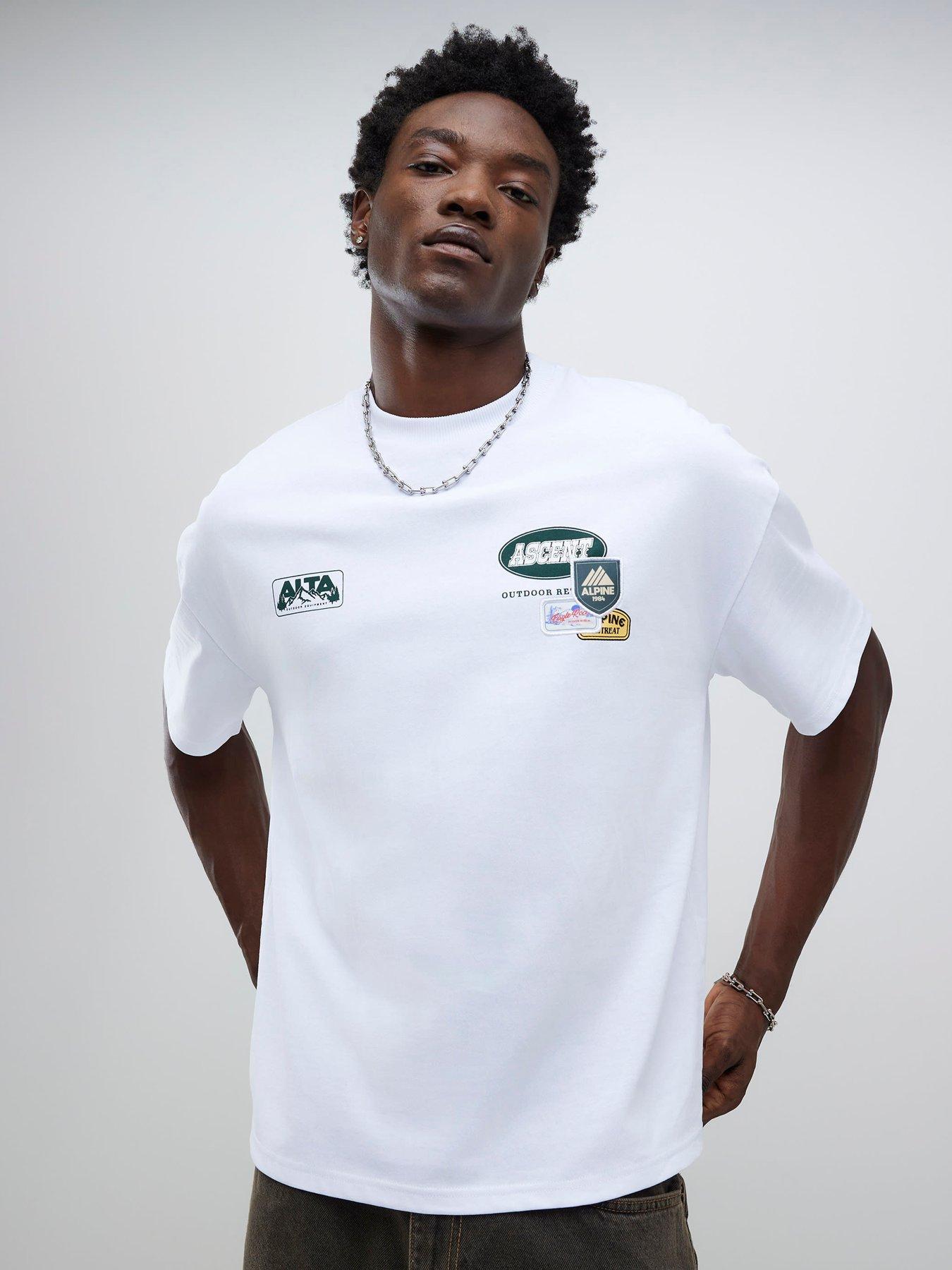 River Island Alpine Badging T-Shirt - White