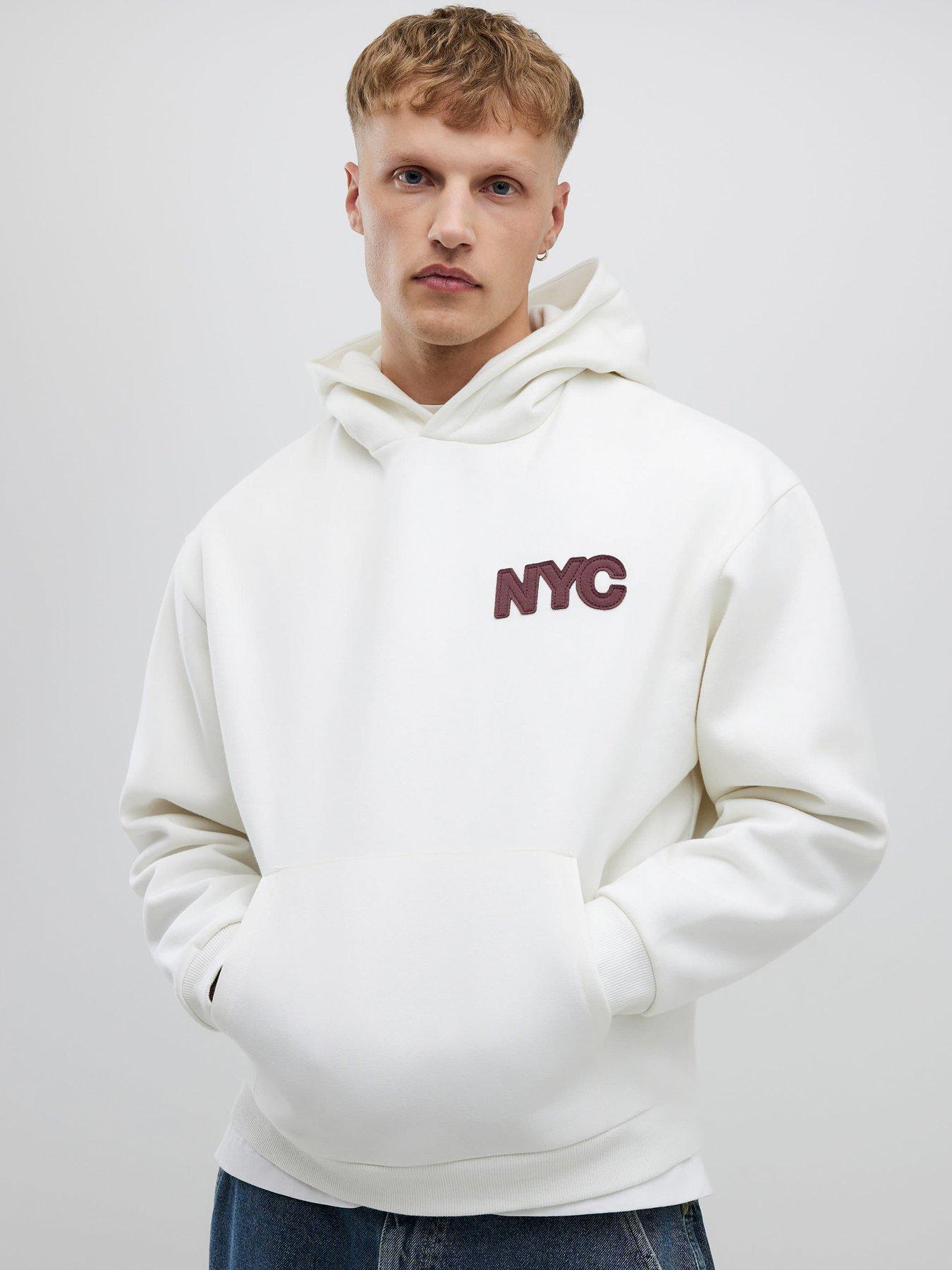 River Island Nyc Applique Hoodie - Cream