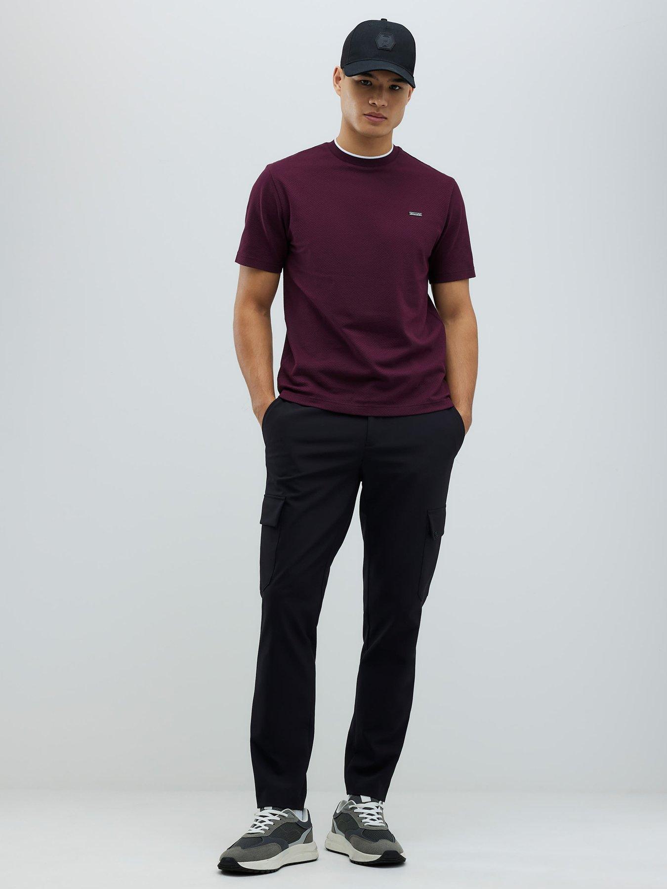 River Island Slim Fit Textured Ringer T Shirt - Red | Very