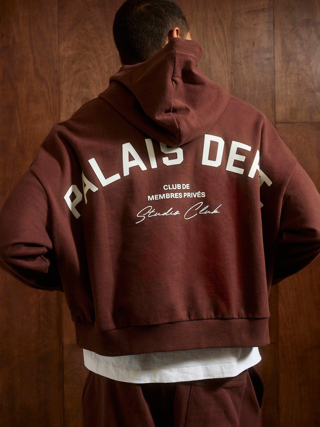 Image 1 of 4 of River Island Palais Dept Hoodie - Dark Brown