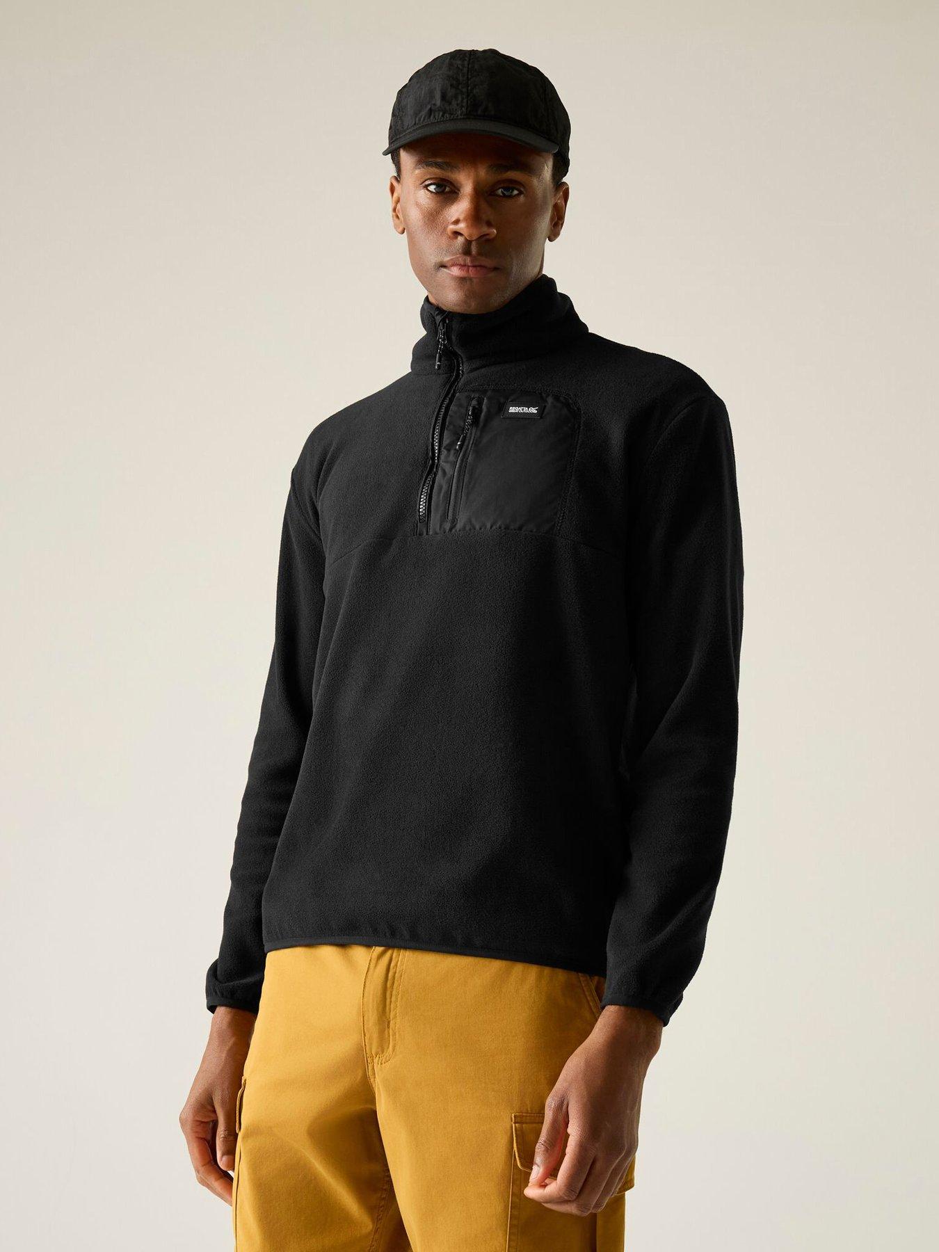 Regatta Mens Frankie Half Zip Fleece, Black, Size 2Xl, Men