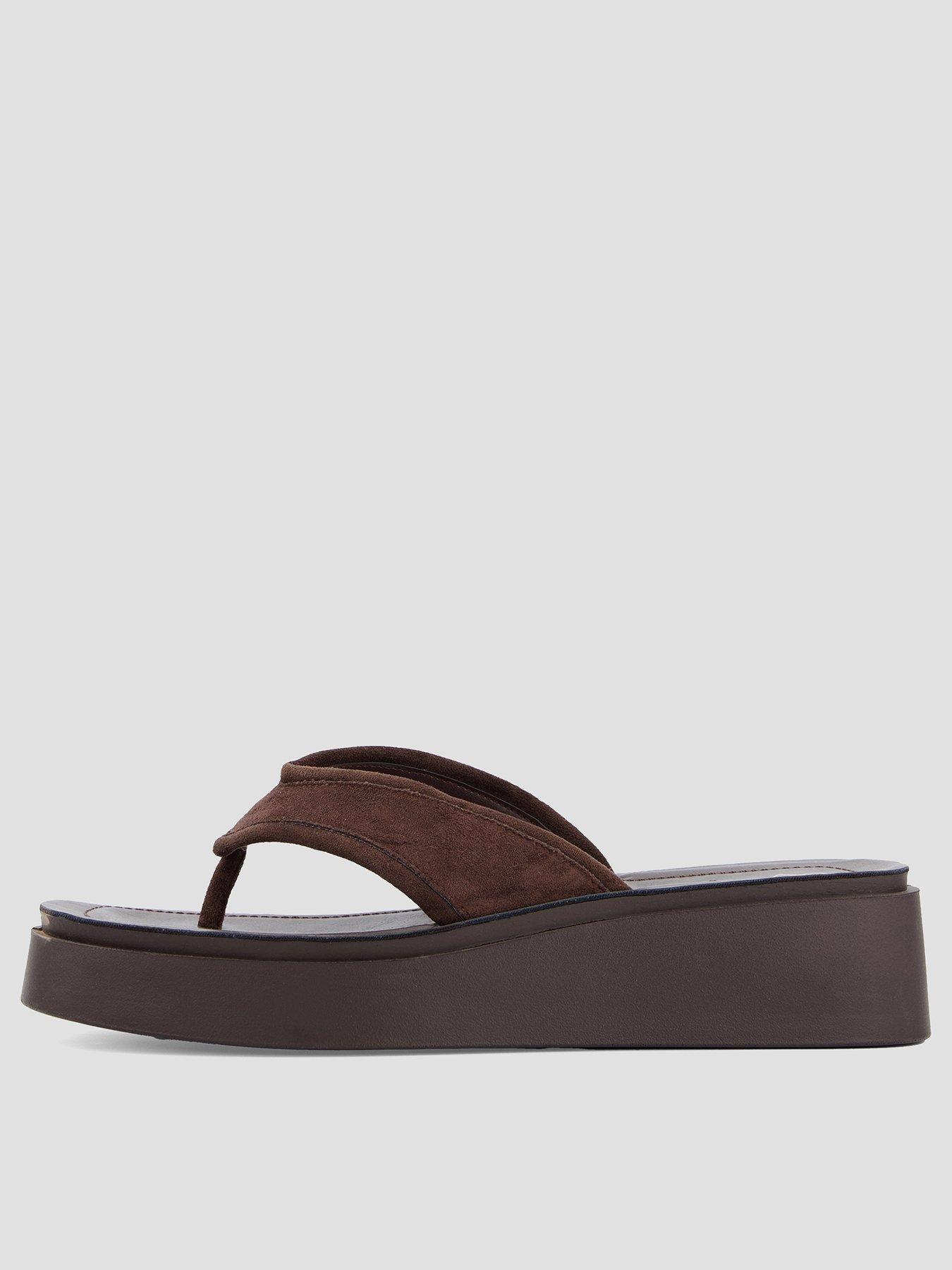 The Very Collection Wedge Toe Thong Sandal - Brown