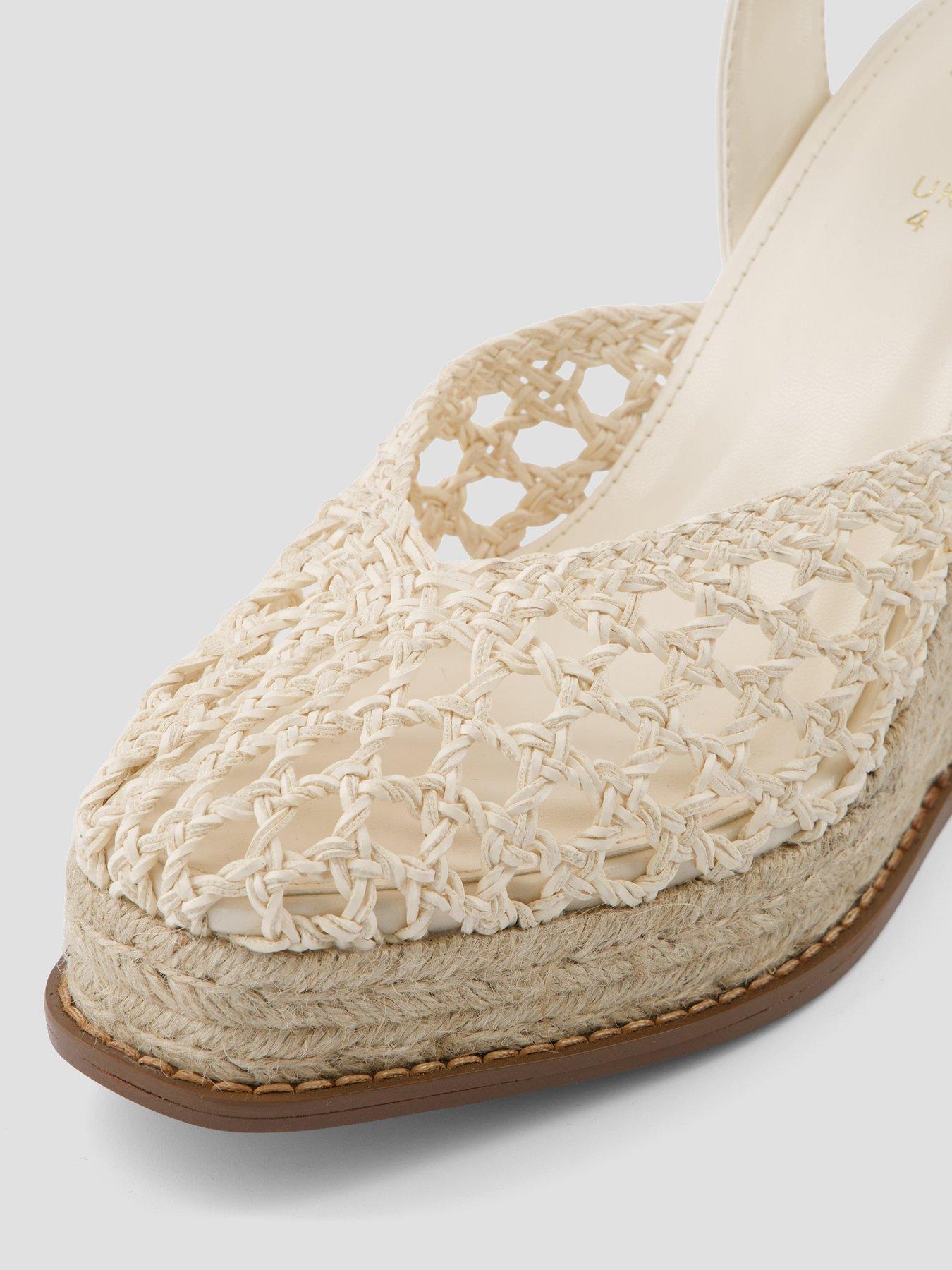 Image 5 of 5 of The Very Collection Raffia Crochet Close Toe Wedge Shoe