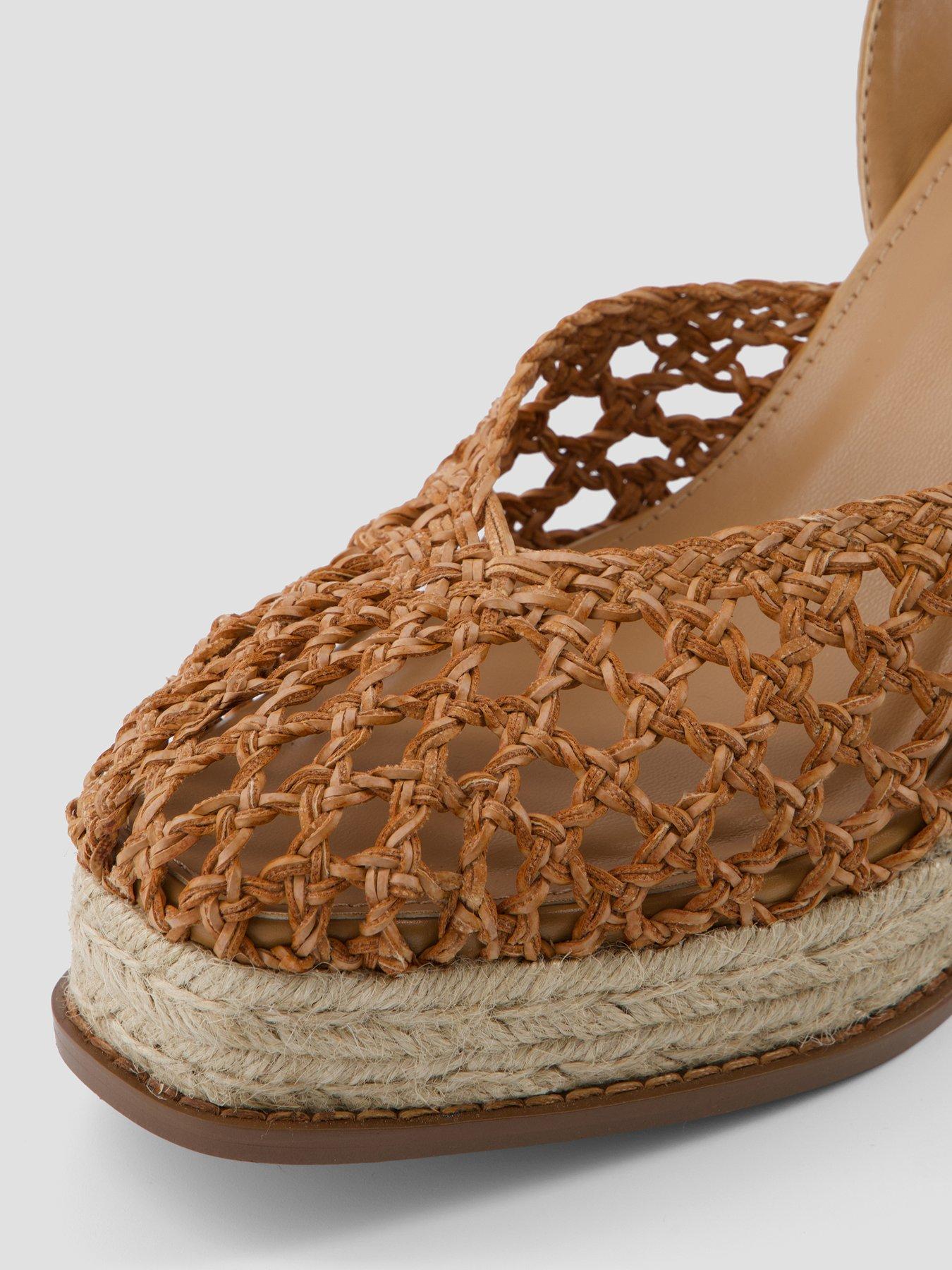 Image 5 of 5 of The Very Collection Raffia Crochet Close Toe Wedge Shoe