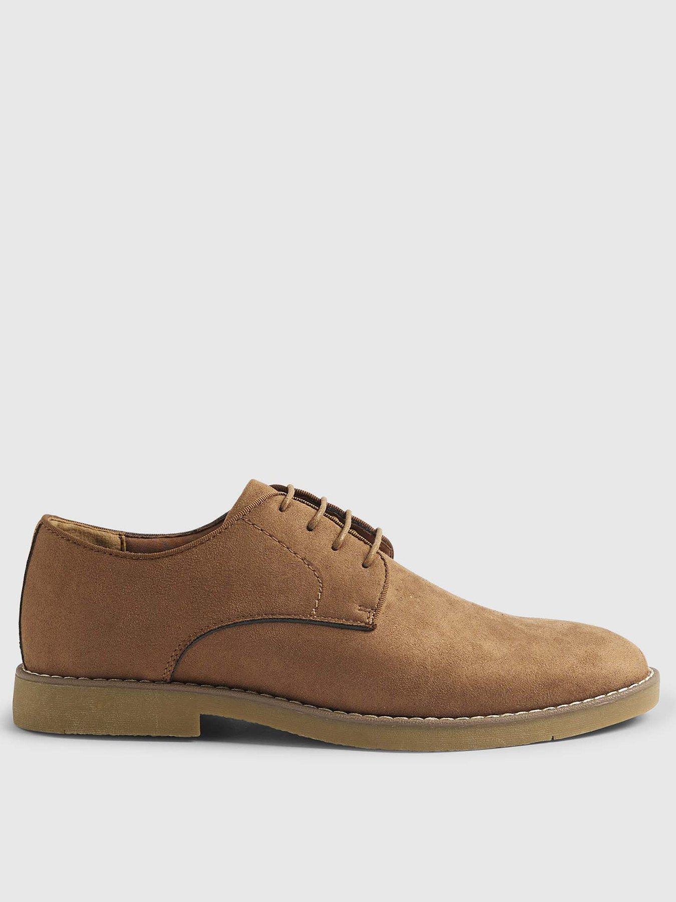 Image 1 of 5 of River Island Faux Suede Brogue Shoe - Brown