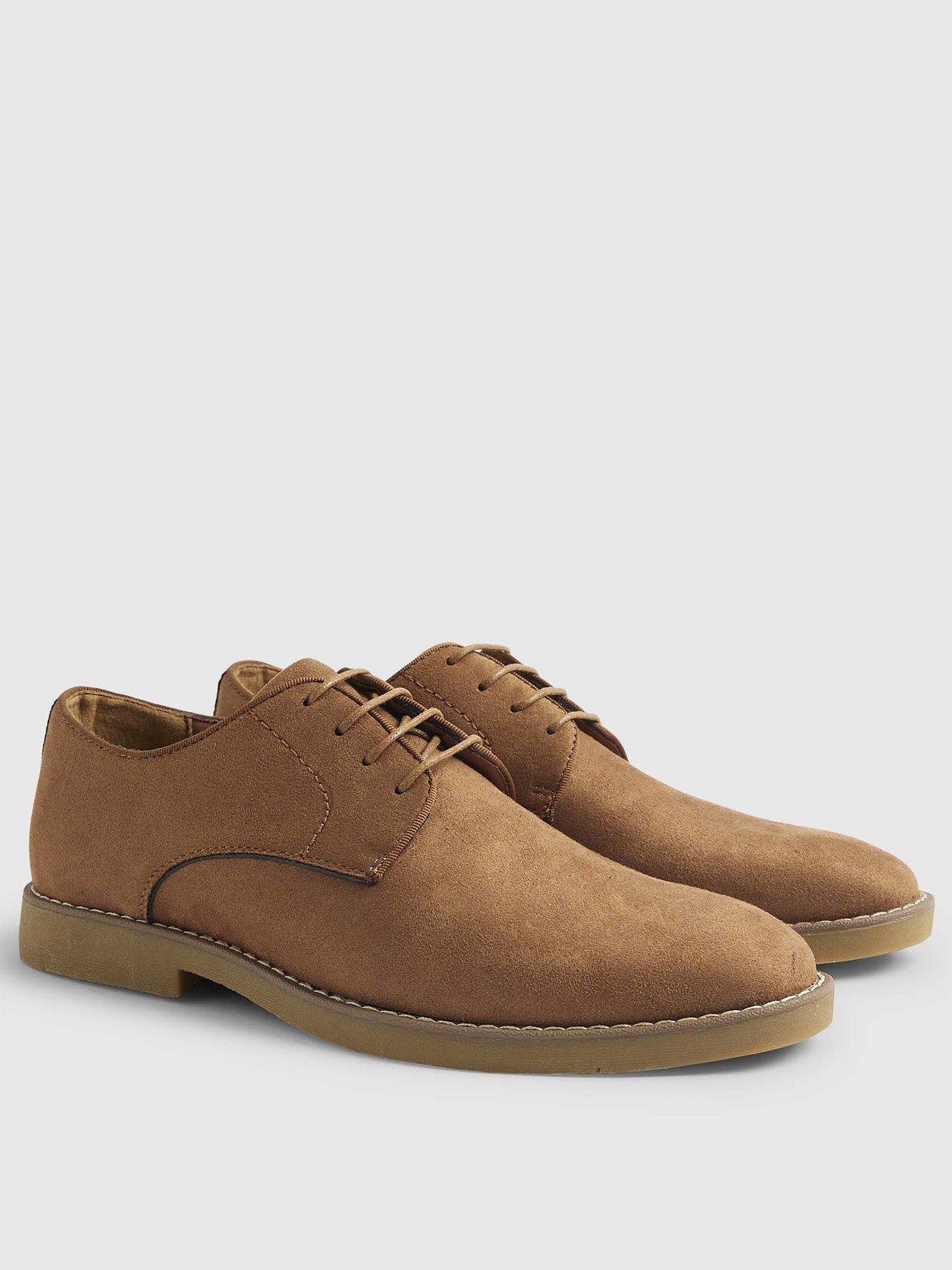 Image 2 of 5 of River Island Faux Suede Brogue Shoe - Brown
