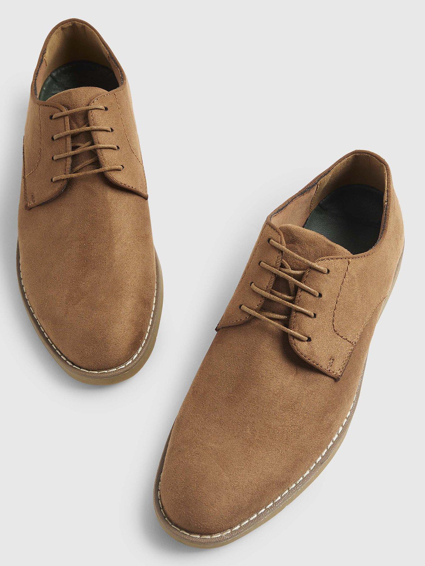 Image 4 of 5 of River Island Faux Suede Brogue Shoe - Brown