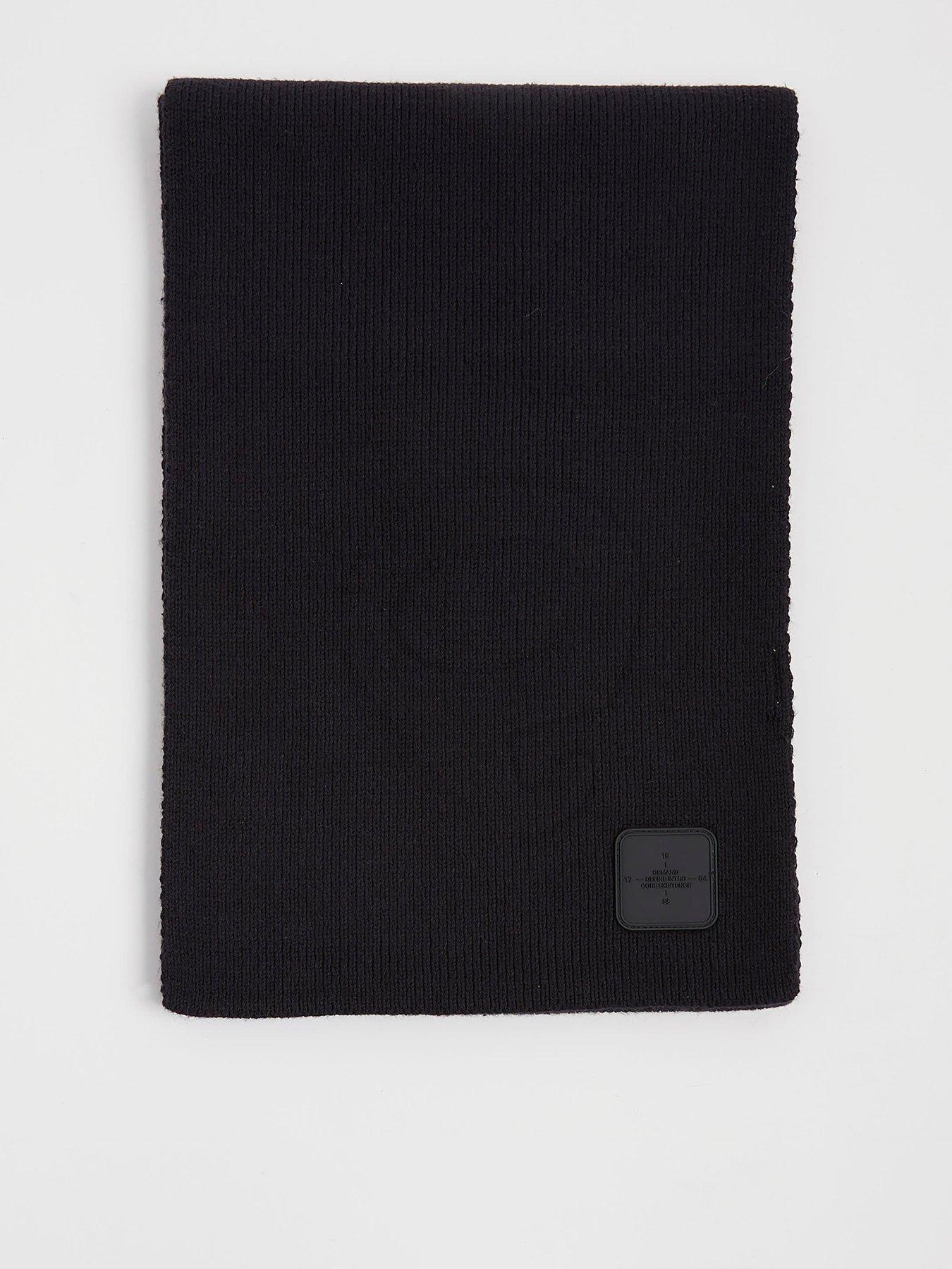 River Island Rubberised Badge Knitted Scarf - Black