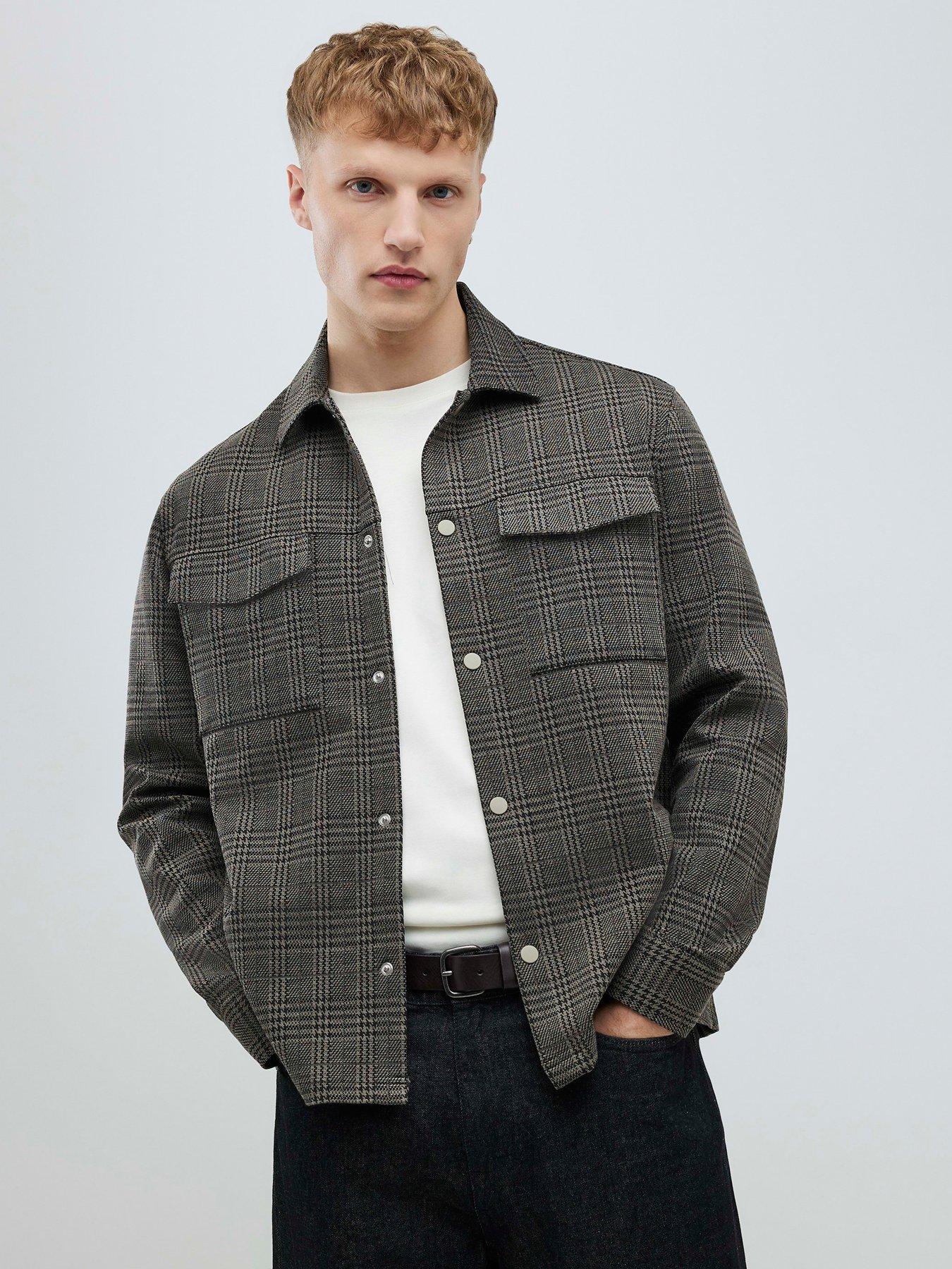 River Island Heritage Check Overshirt - Brown