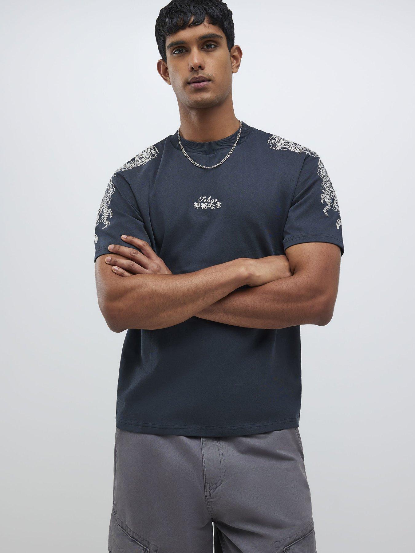 River Island River Island Japanese Dragon Emb T-shirt