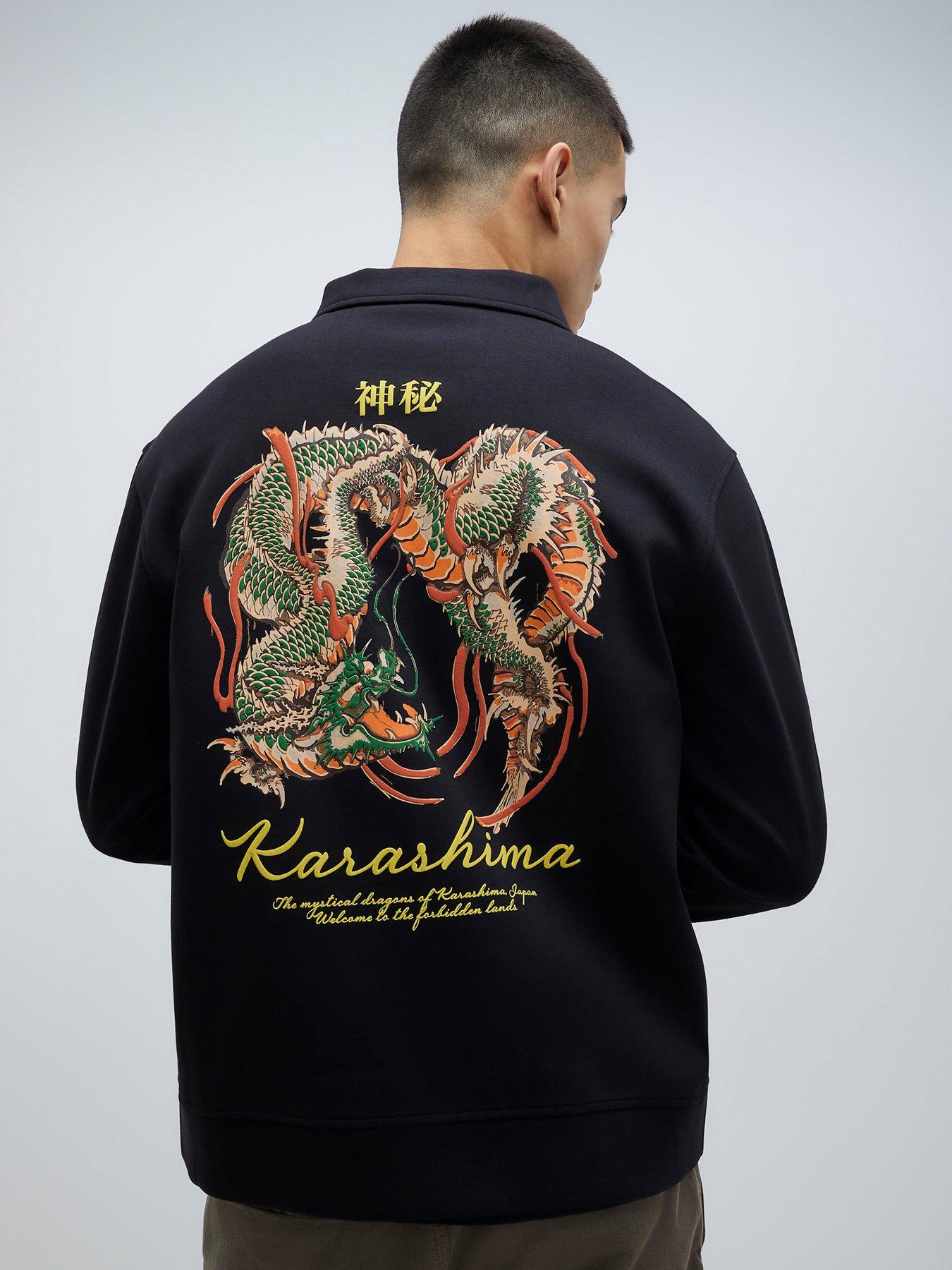 River Island Japanese Snake Shacket - Black