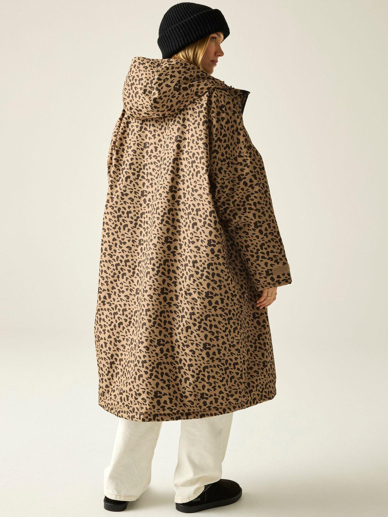 Image 3 of 7 of Regatta Womens Waterproof Leopard Printed Robe - Brown