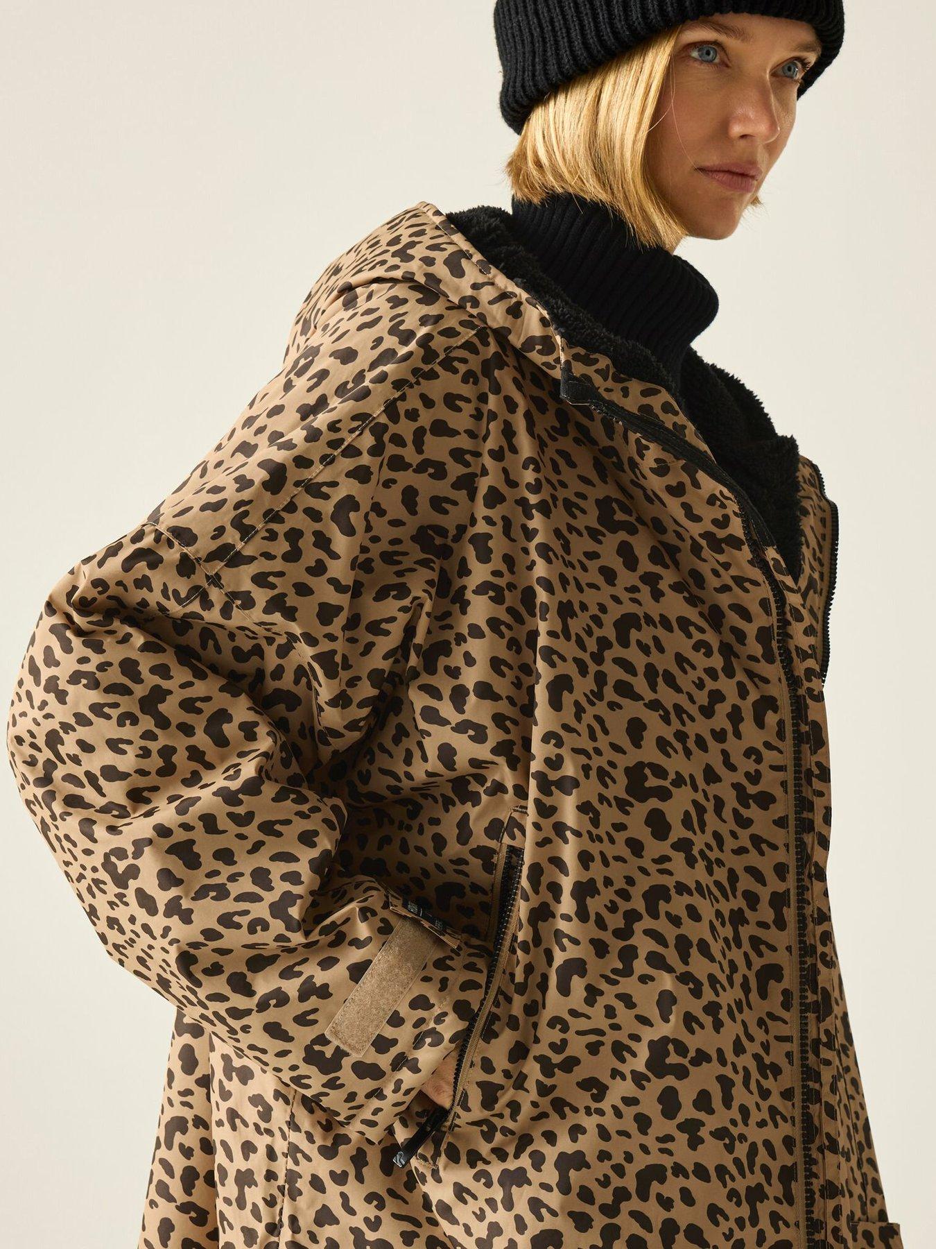 Image 4 of 7 of Regatta Womens Waterproof Leopard Printed Robe - Brown