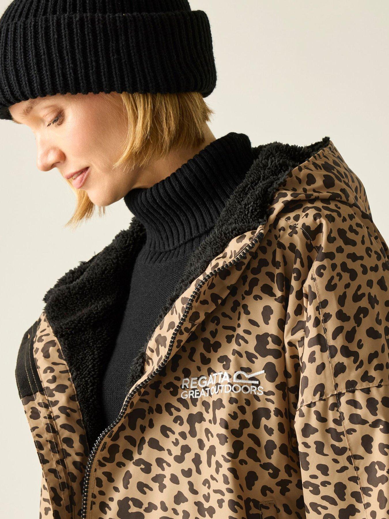 Image 5 of 7 of Regatta Womens Waterproof Leopard Printed Robe - Brown