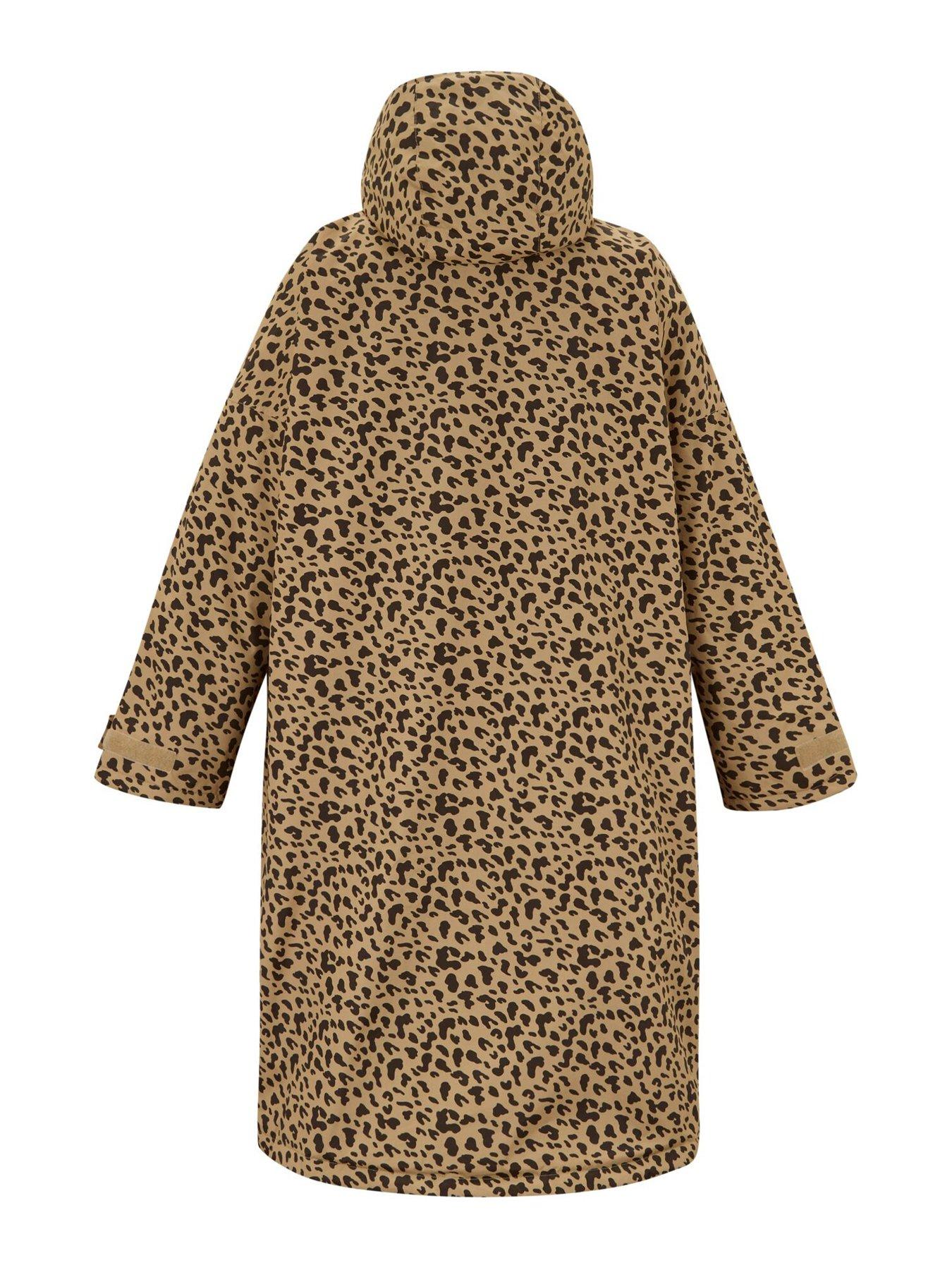 Image 7 of 7 of Regatta Womens Waterproof Leopard Printed Robe - Brown