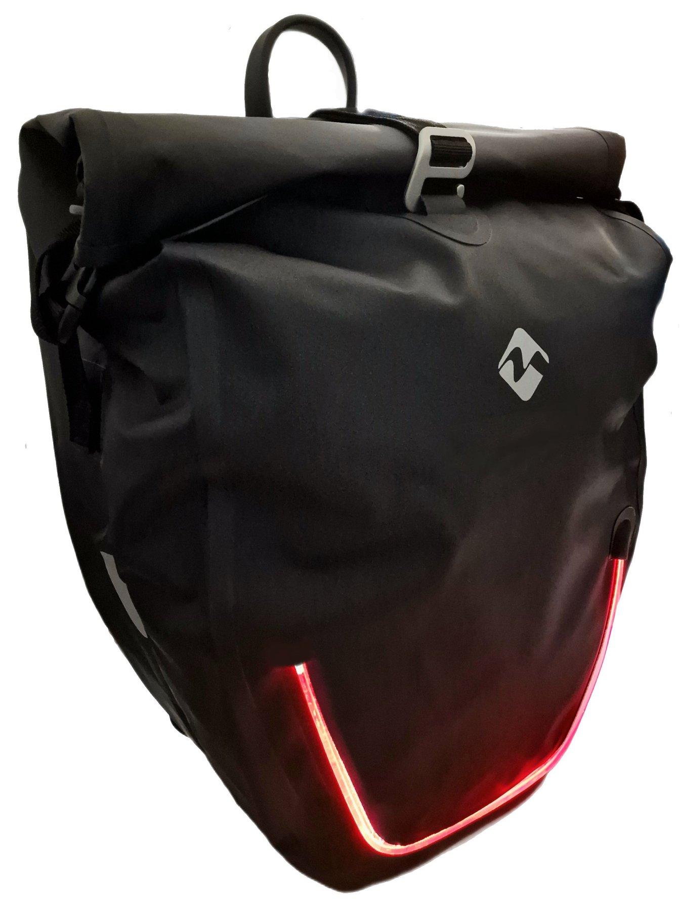 Image 2 of 7 of AWE LED Hi Visibility Pannier Bag 100% Waterproof Bike/E-Bike 23 Litres
