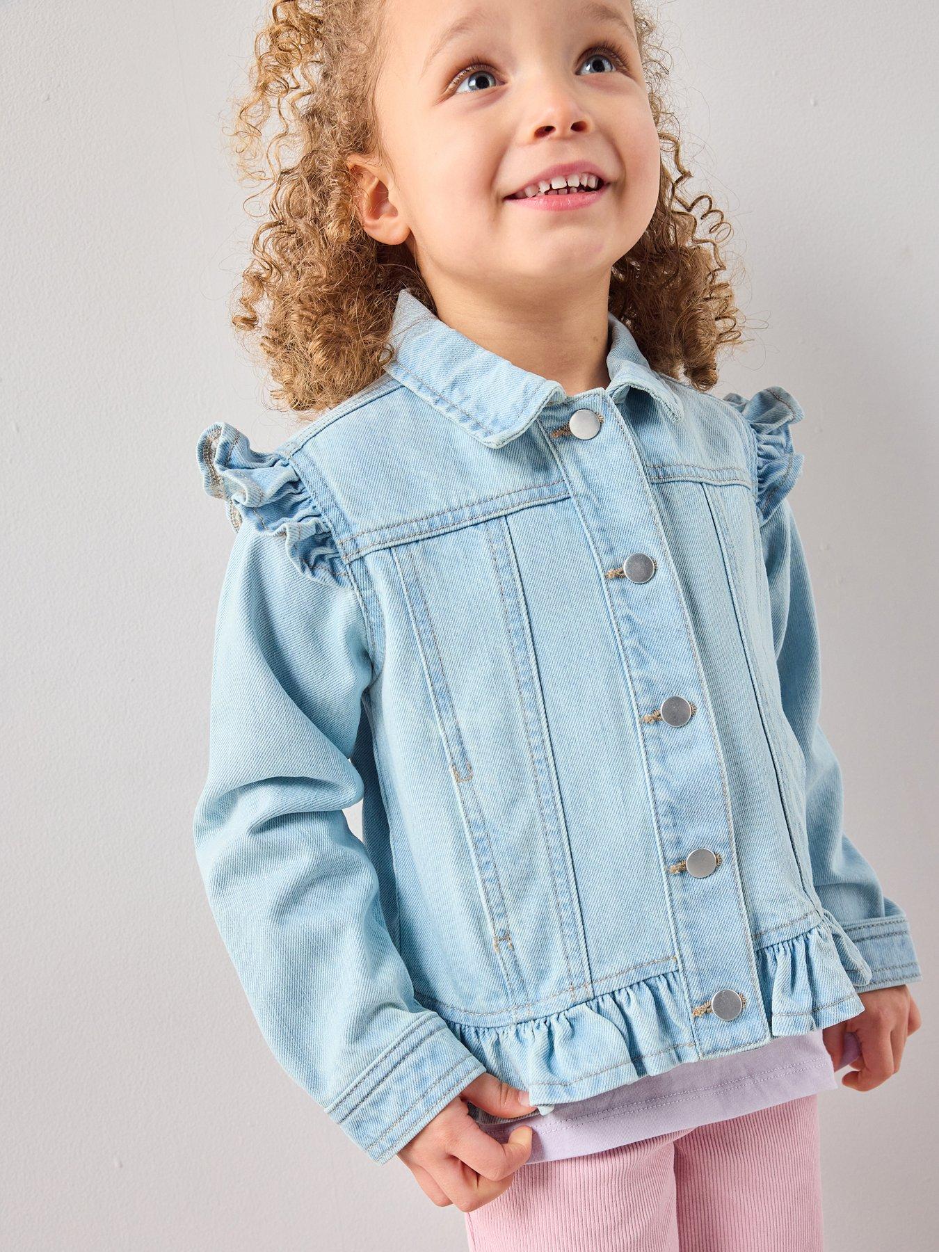 The Very Collection Girls Denim Frill Jacket - Mid Wash