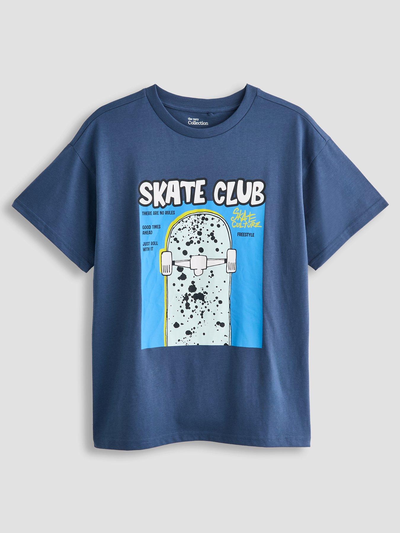 The Very Collection Boys Graphic Short Sleeve T-Shirt - Navy