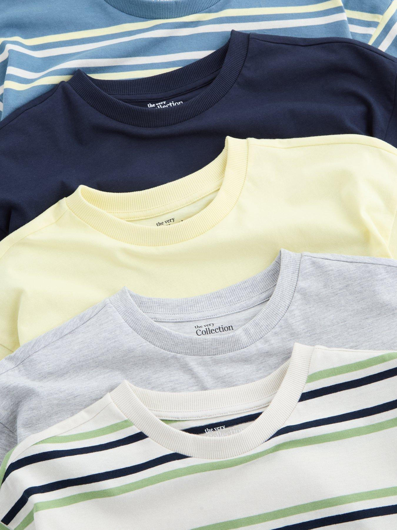 Image 5 of 5 of The Very Collection Boys 5 Pack Stripe Detail Tshirt