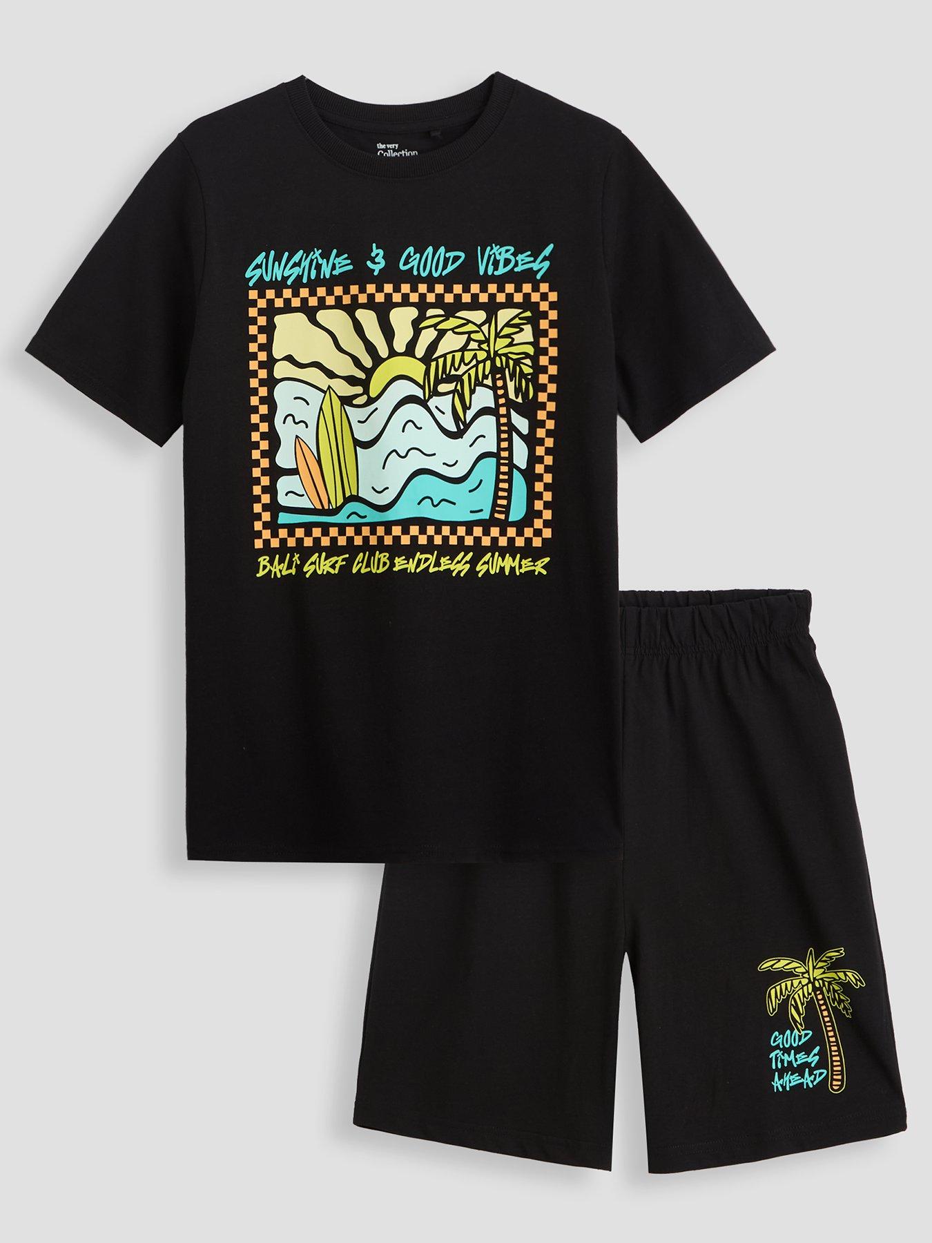 Image 1 of 3 of The Very Collection Boys Graphic Shortie Pyjama Set