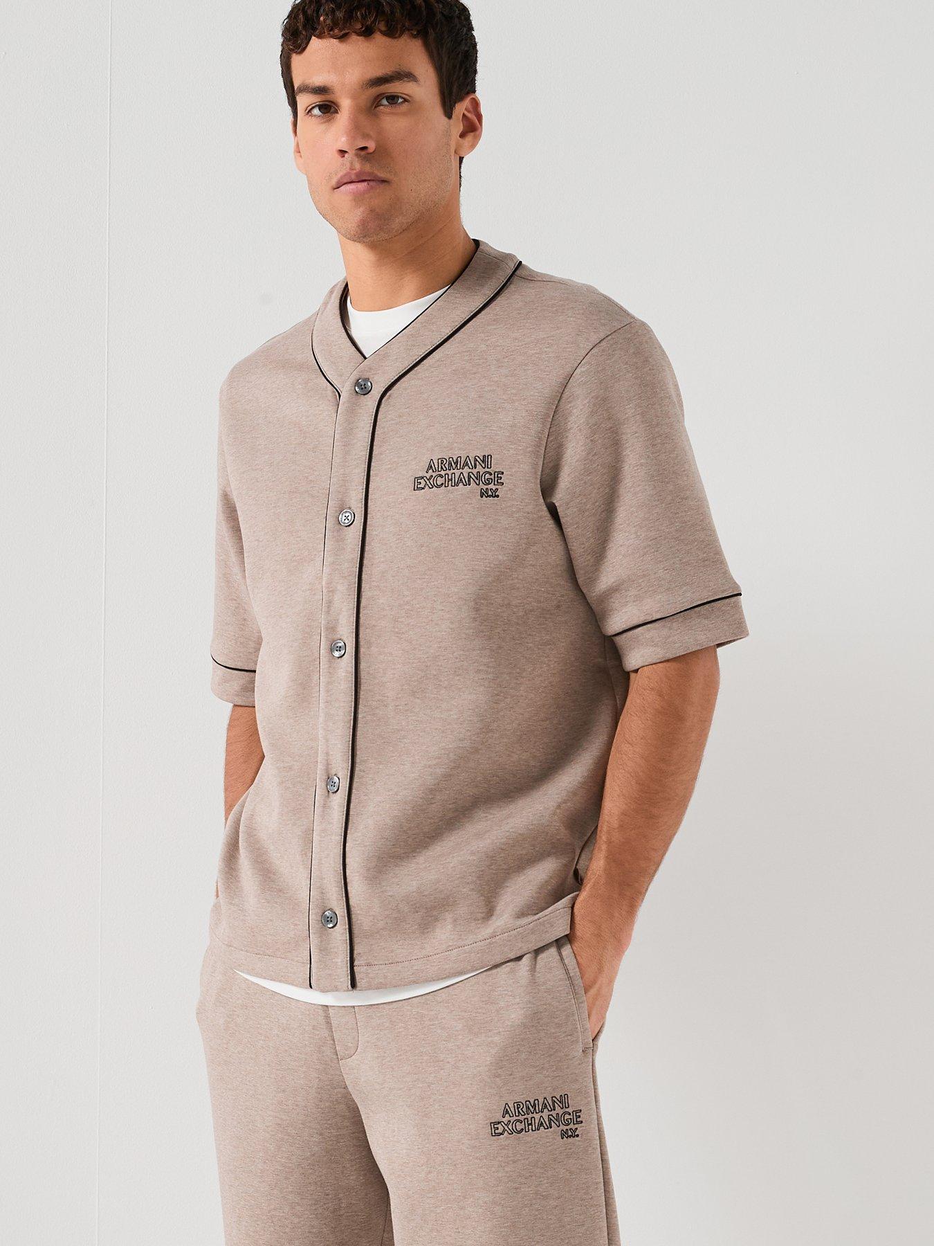 Image 6 of 6 of Armani Exchange Wide Leg Joggers - Light Brown