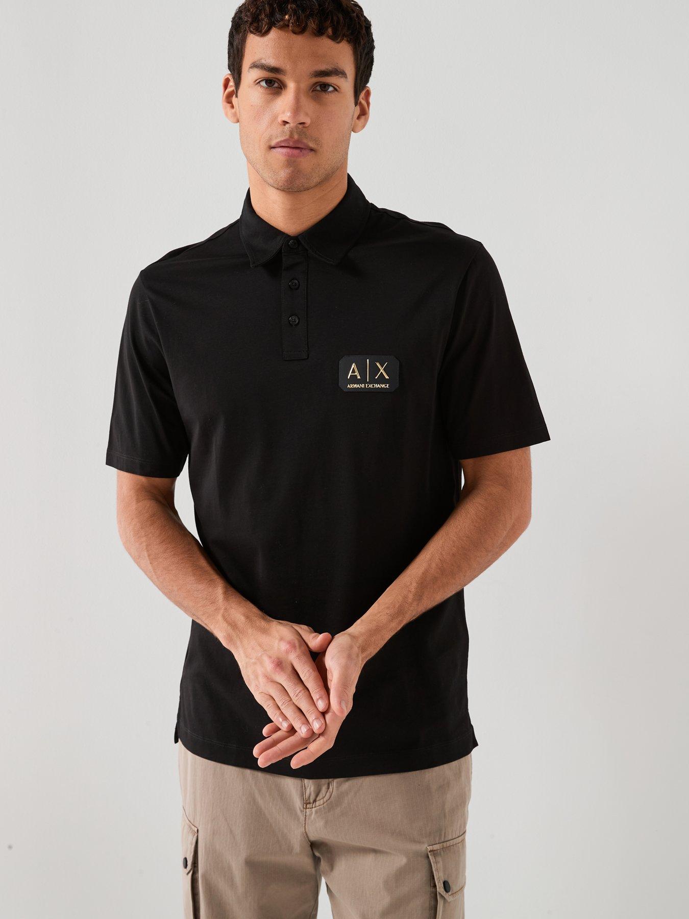 Armani Exchange Regular Fit Short Sleeve Polo Shirt - Black