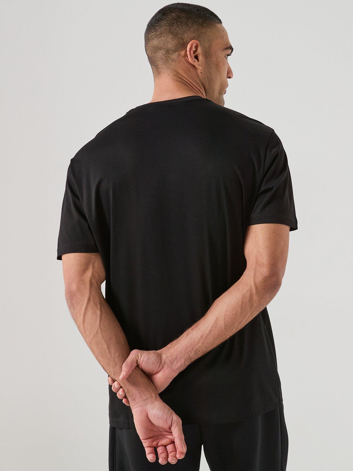 Image 2 of 6 of Armani Exchange Gold Horse Print T-Shirt - Black