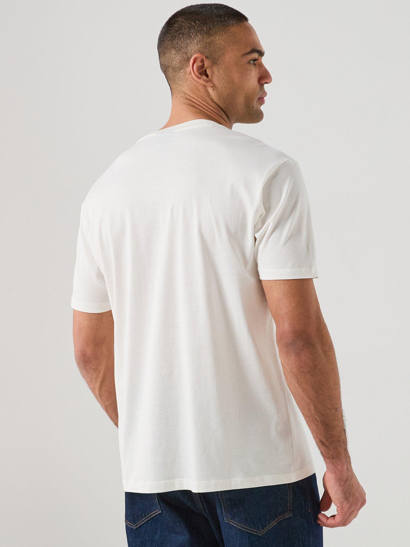 Image 2 of 6 of Armani Exchange White/Gold Badge Logo T-Shirt - Off White