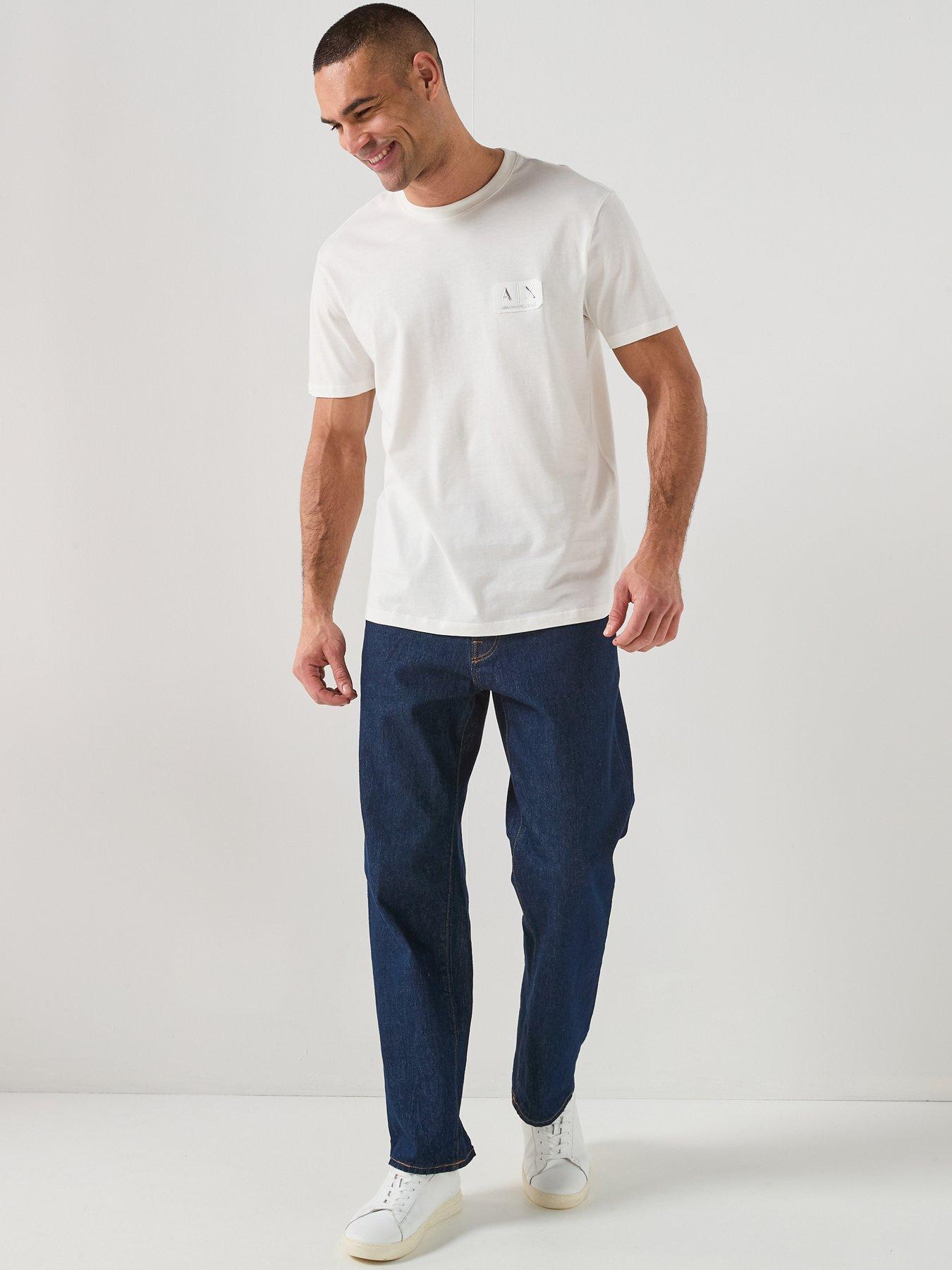 Image 3 of 6 of Armani Exchange White/Gold Badge Logo T-Shirt - Off White