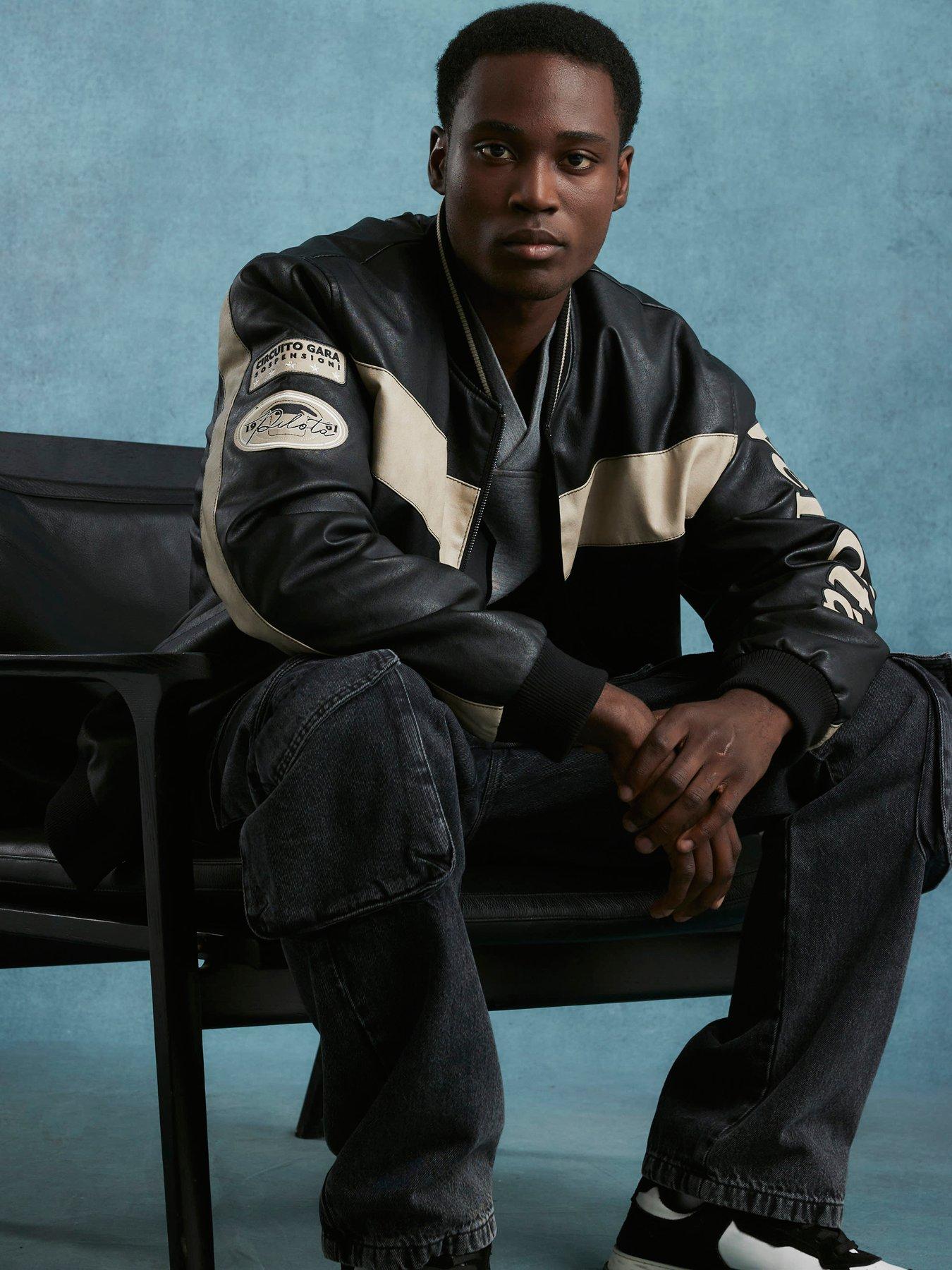 Image 3 of 4 of River Island Ulysses Loose Cargo Jeans - Black