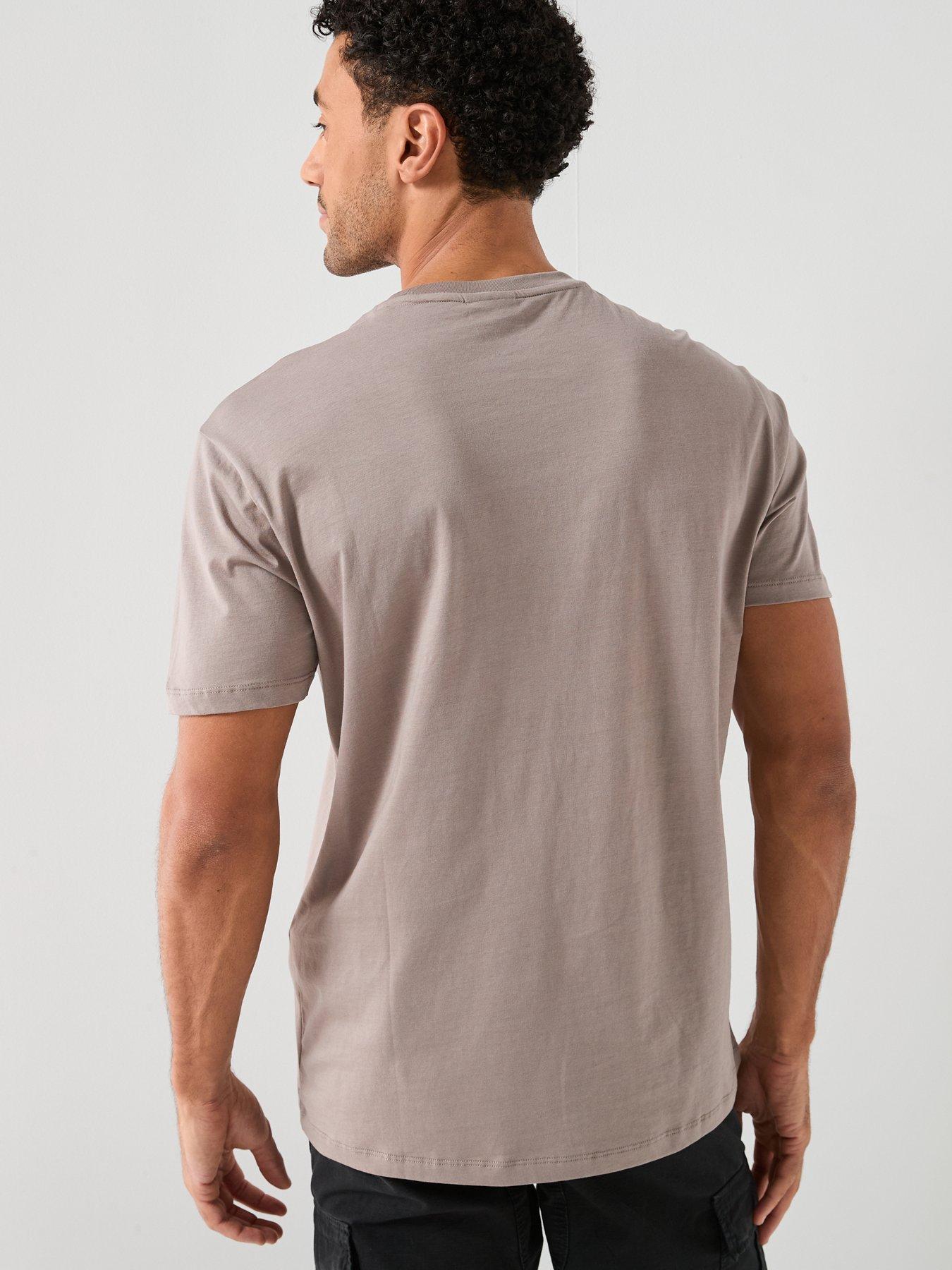 Image 2 of 6 of Armani Exchange Chest Stripe T-Shirt - Light Brown