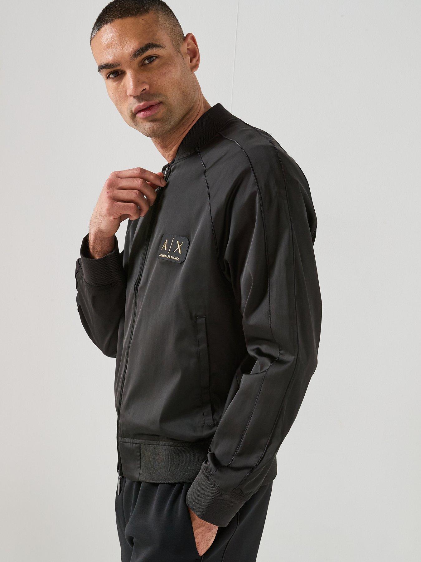 Armani Exchange Logo Blouson Jacket - Black/Gold | Very