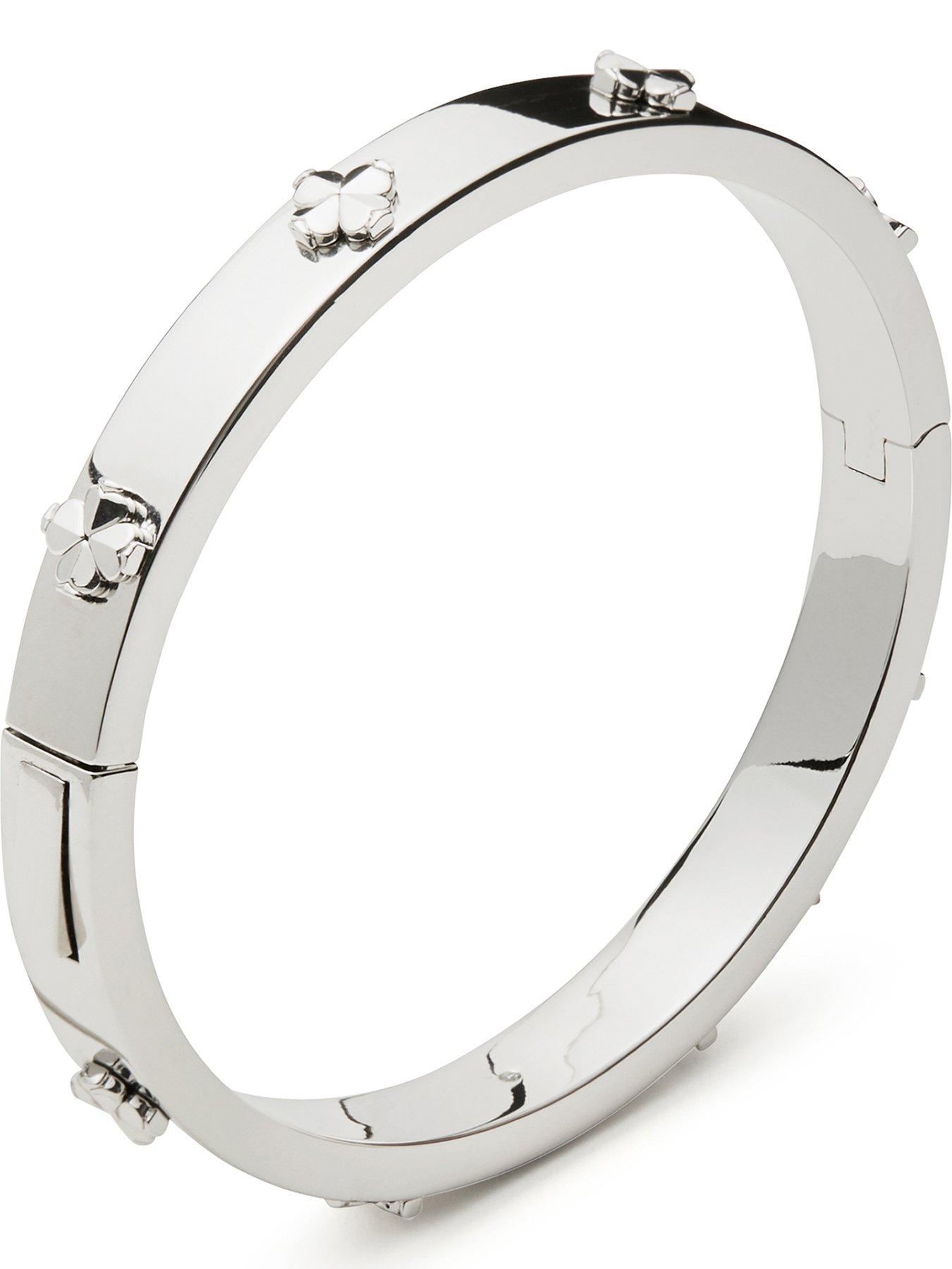 Kate Spade New York Flower Hinged Bangle - Silver