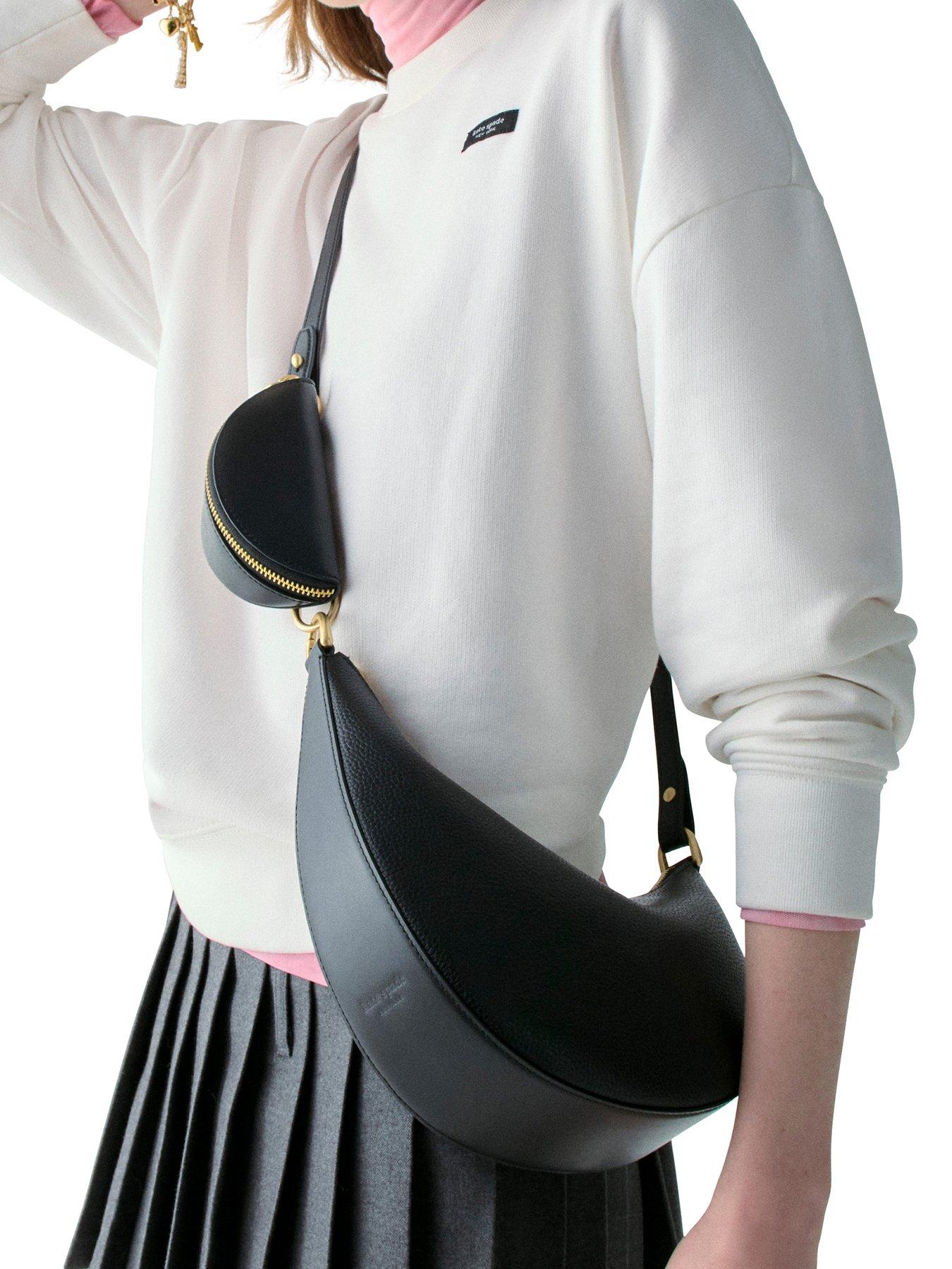 Image 2 of 5 of Kate Spade New York Duo Pebbled Leather Crossbody Bag - Black