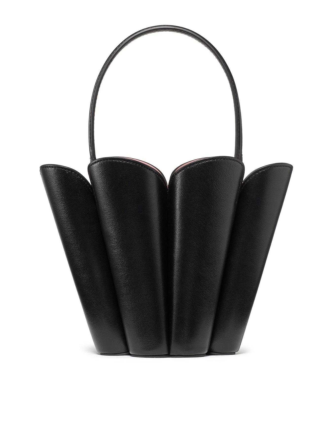 Kate Spade New York The Fine Grain Leather The Flower Bucket Bag - Black