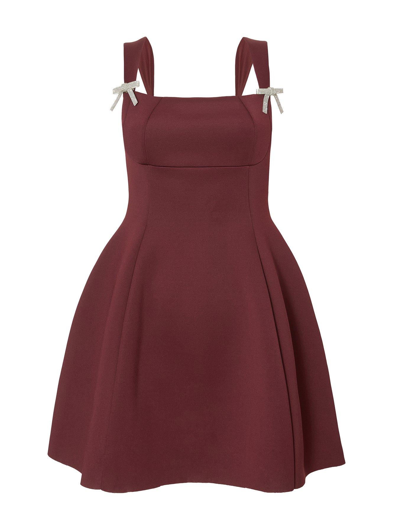 Image 4 of 6 of Quiz Dark Red A-line Mini Dress