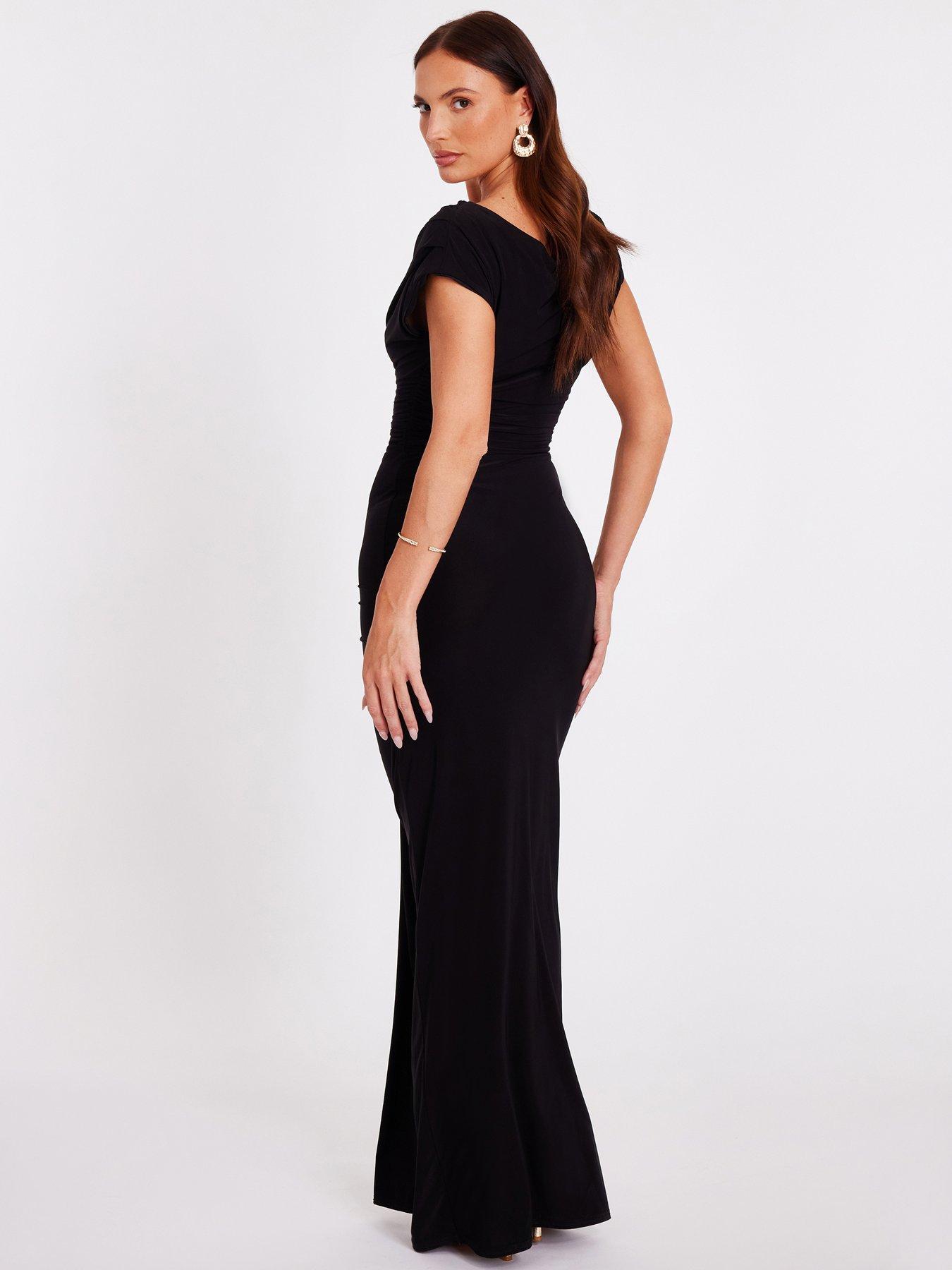 quiz off shoulder dress Quiz Brown Ruched Off Shoulder Midi Dress - 6