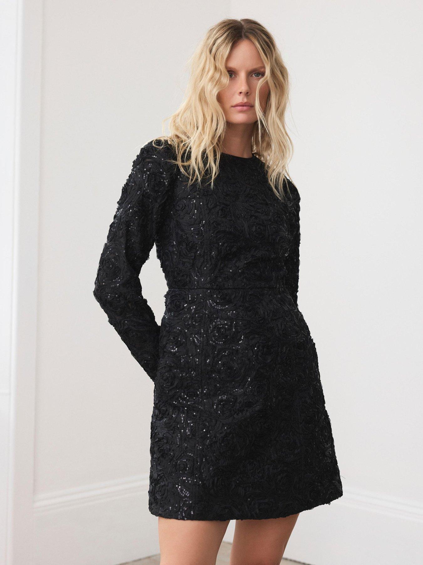 mint velvet sequin dress Mint Velvet White Sequin Mesh Midi Dress | Size L | White | Sleeveless