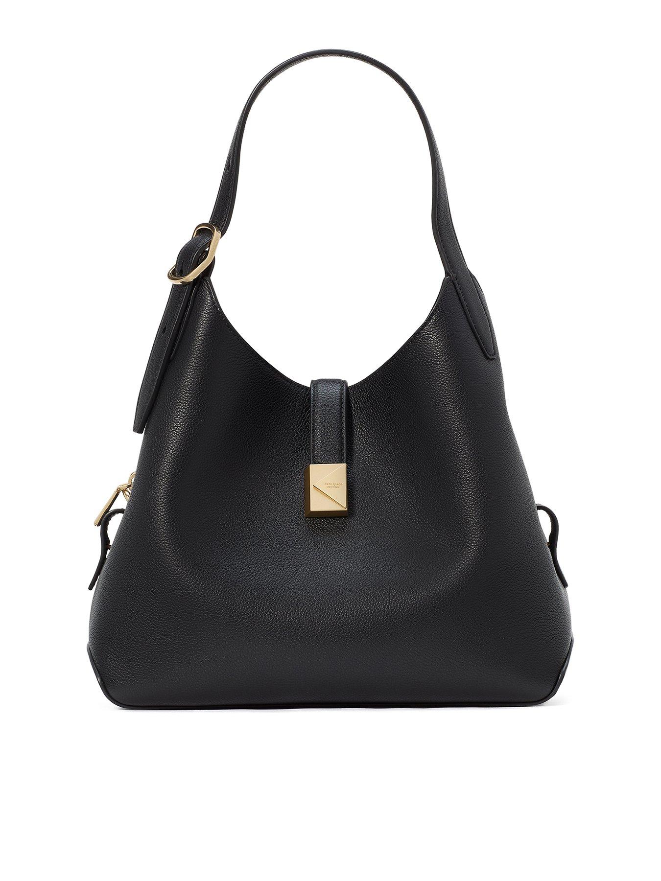 Kate Spade New York Deco Pebbled Leather Crossbody Tote - Black