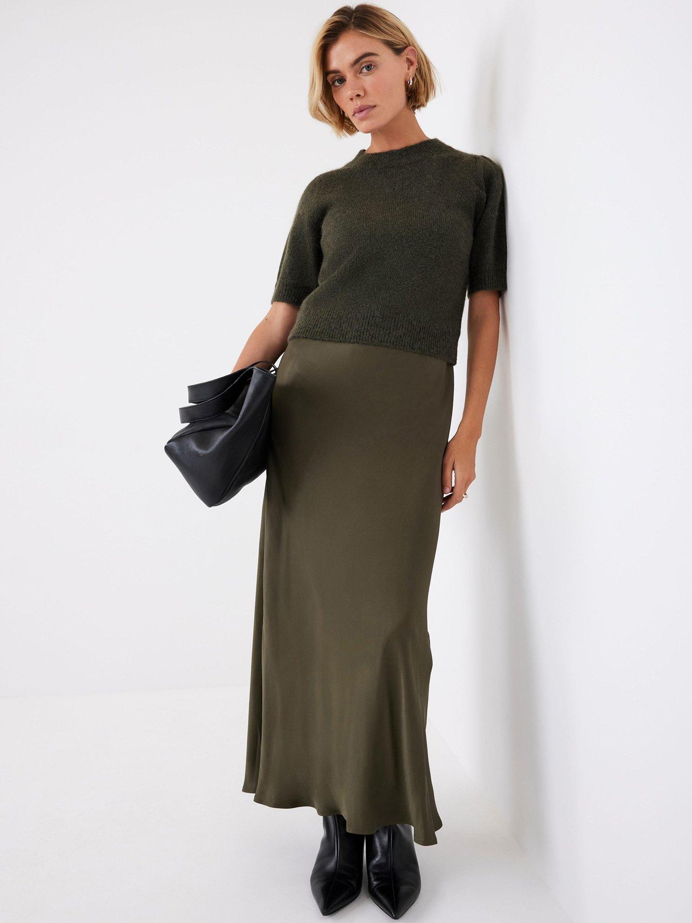 Mint Velvet Khaki Jumper Slip Dress Green Very