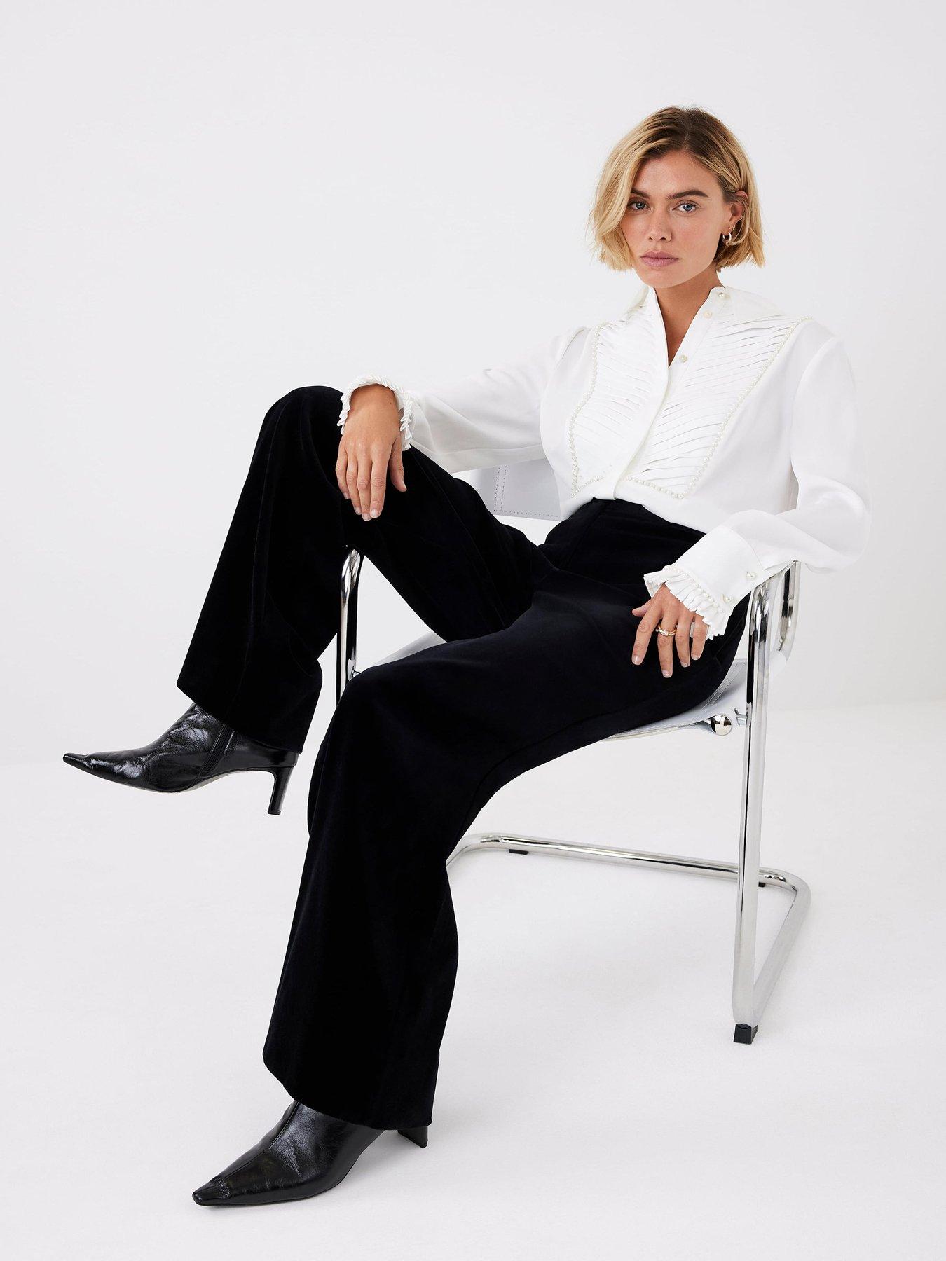 Mint Velvet Wide Leg Trousers - Black