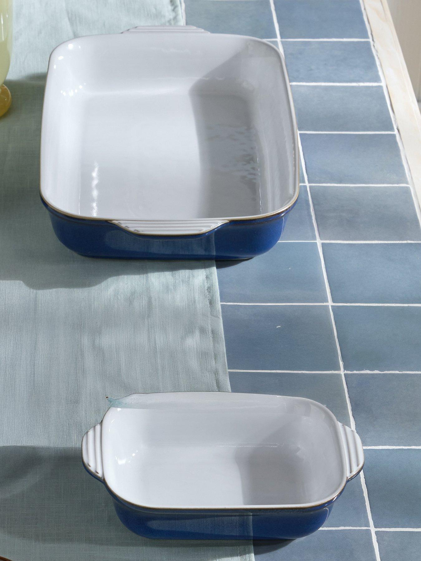 Denby Imperial Blue Small & Large Rectangular Oven Dish Set | Very