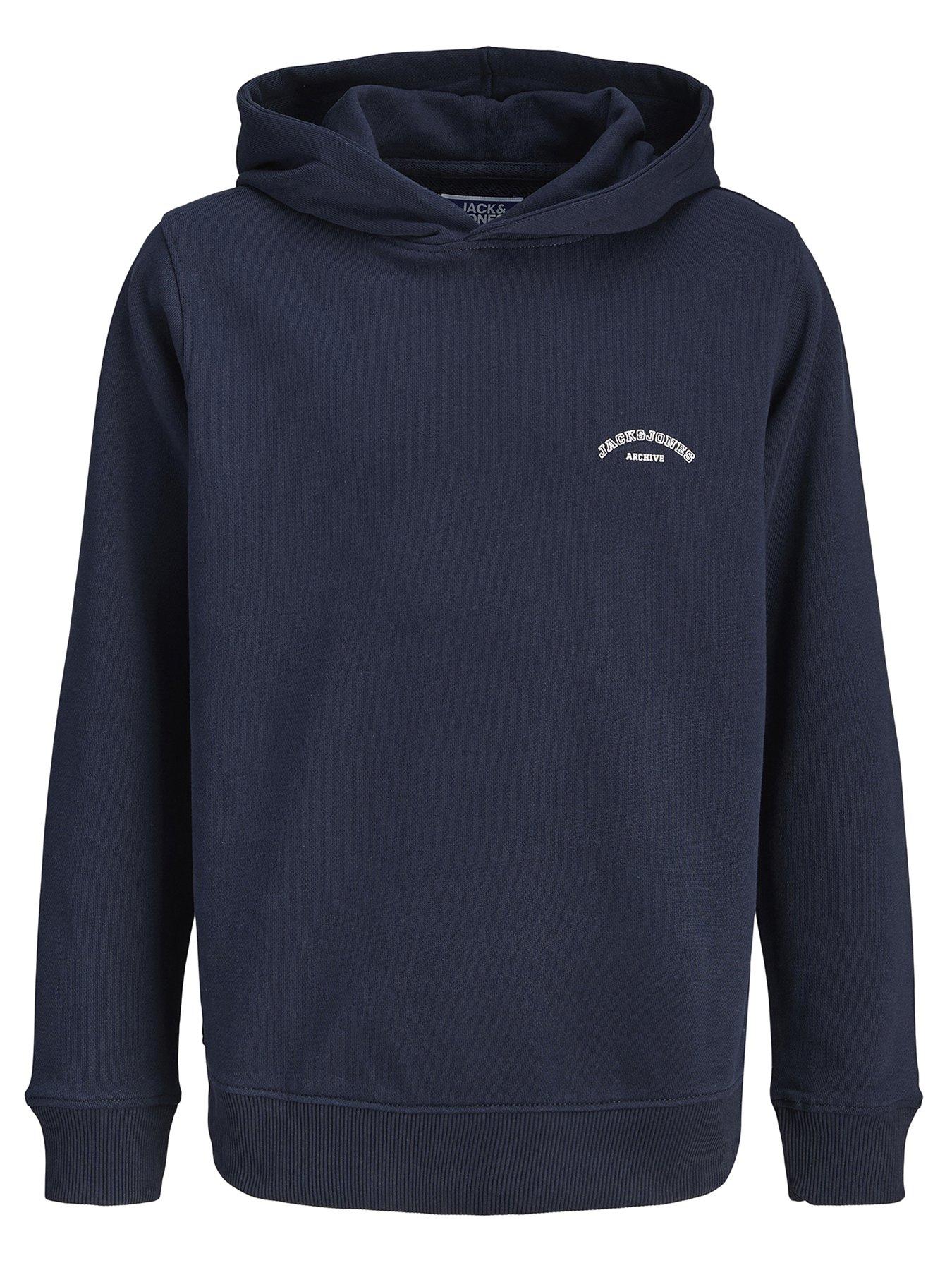 Jack & Jones Junior Boys College Logo Hoodie - Navy