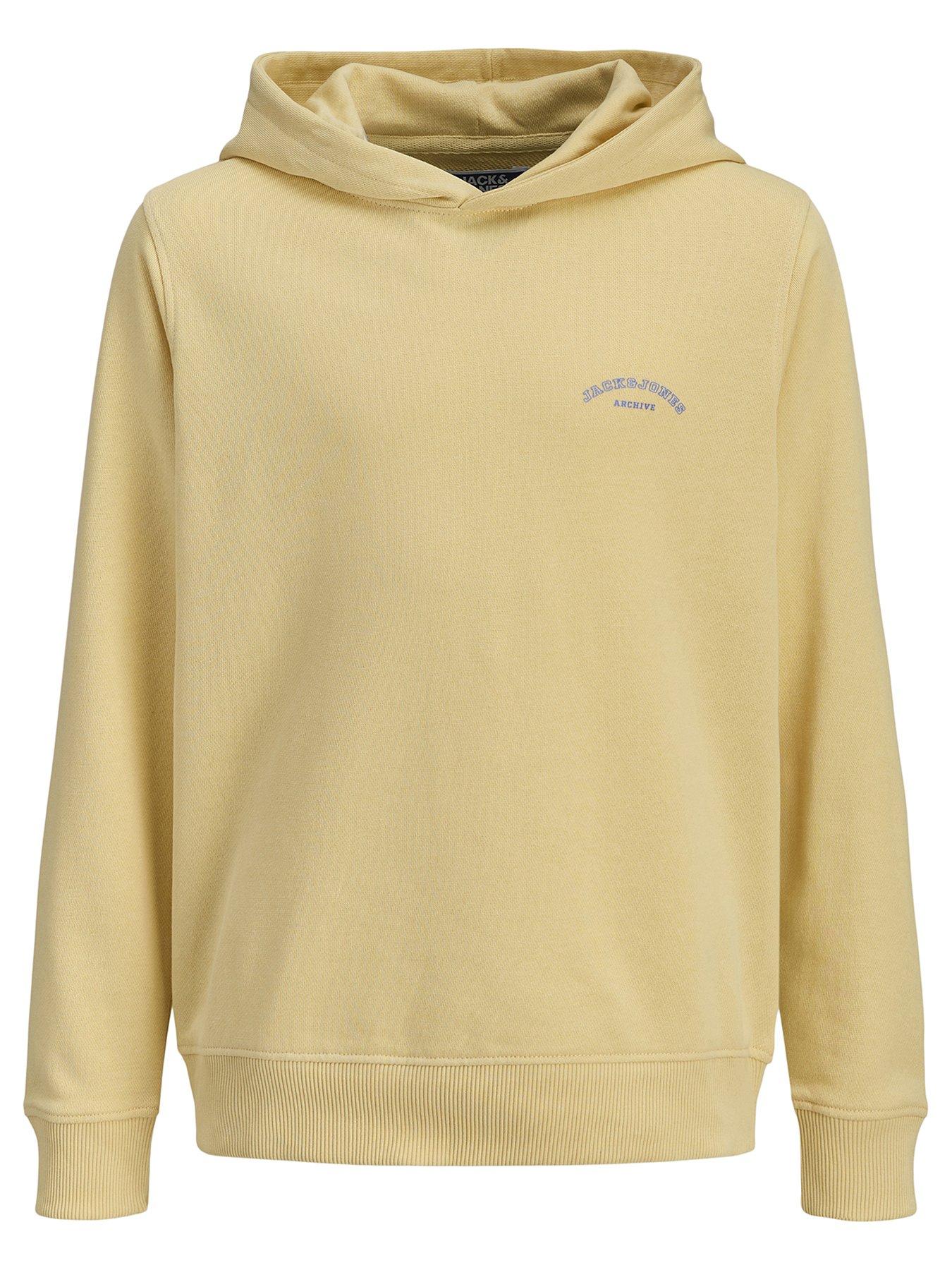 Image 1 of 4 of Jack & Jones Junior Boys College Logo Hoodie - Yellow