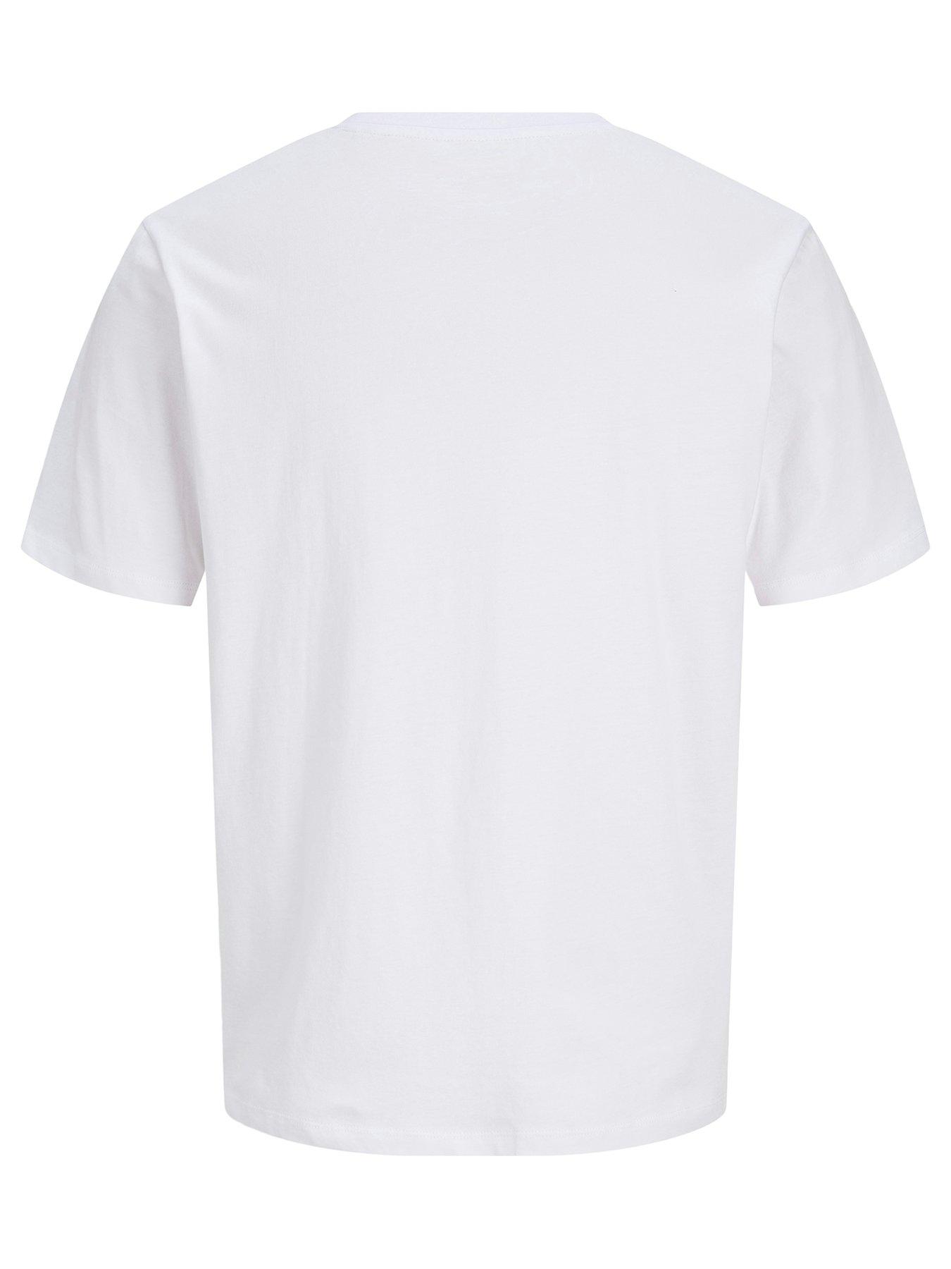 Image 2 of 2 of Jack & Jones Junior Boys Devin Daytona Printed Short Sleeve T-Shirt - White