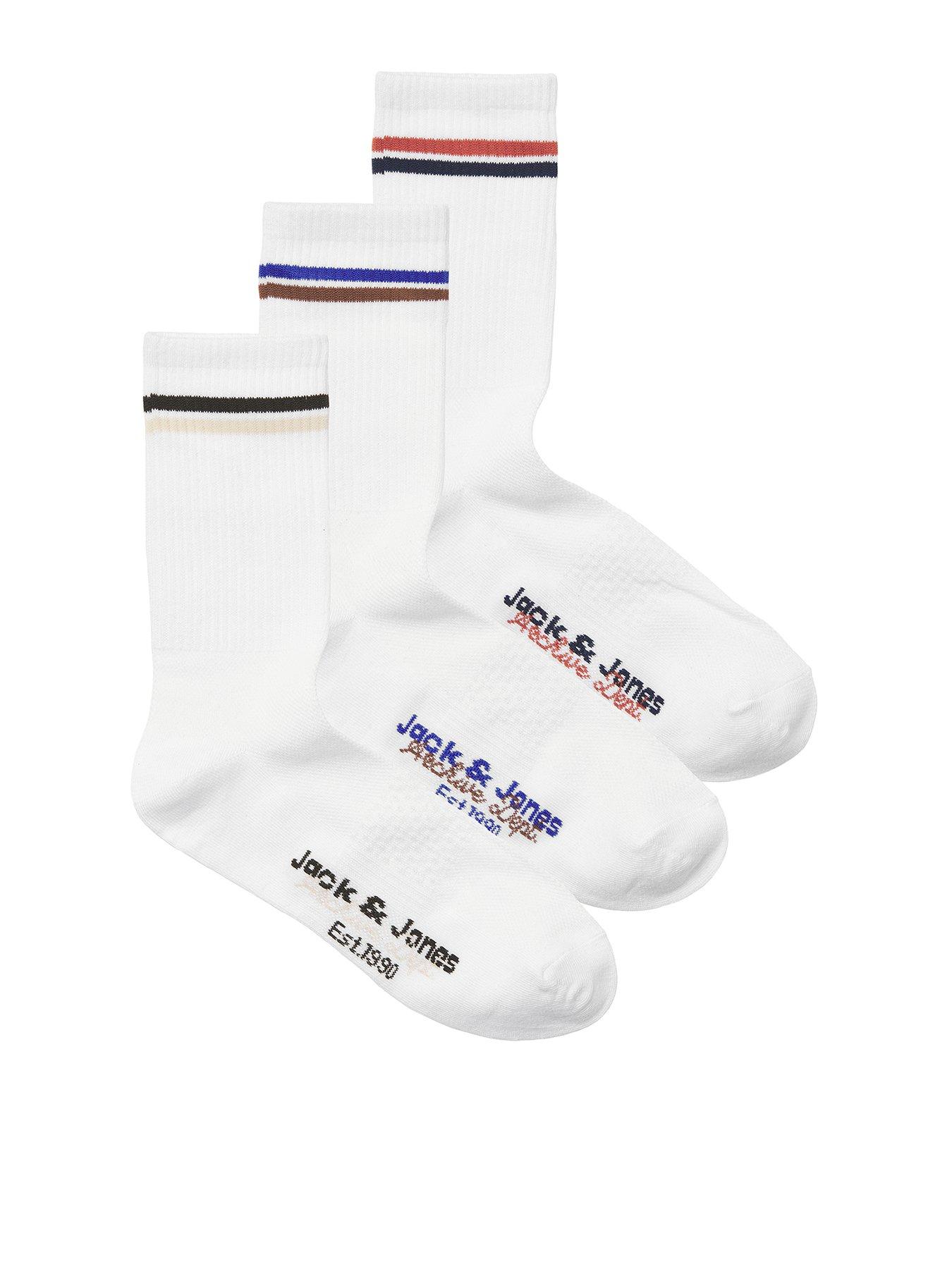 Jack & Jones Junior Boys 3 Pack Tennis Socks - White